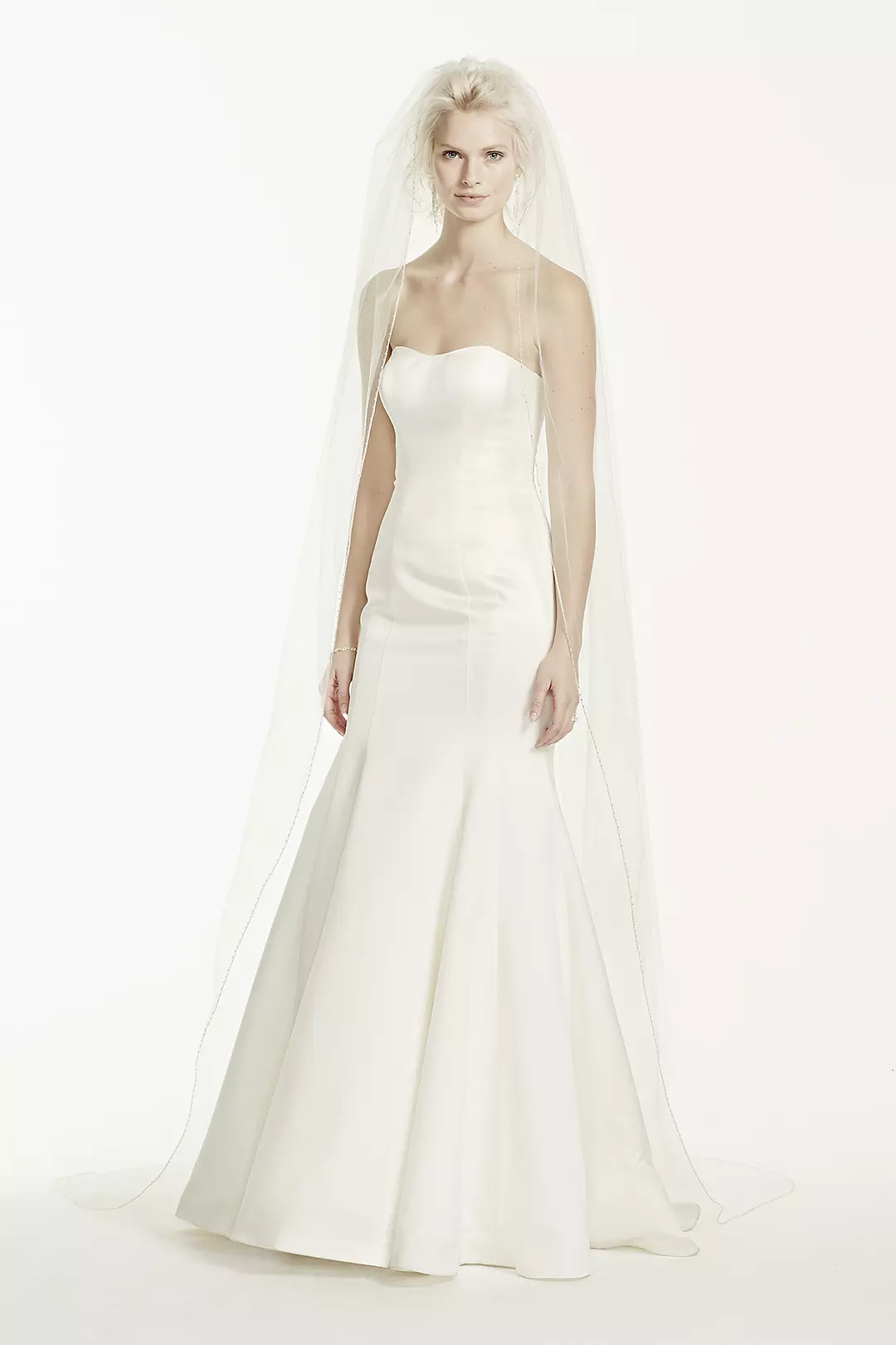 Cathedral Length Veil with Beaded Metallic Edge - Image 3