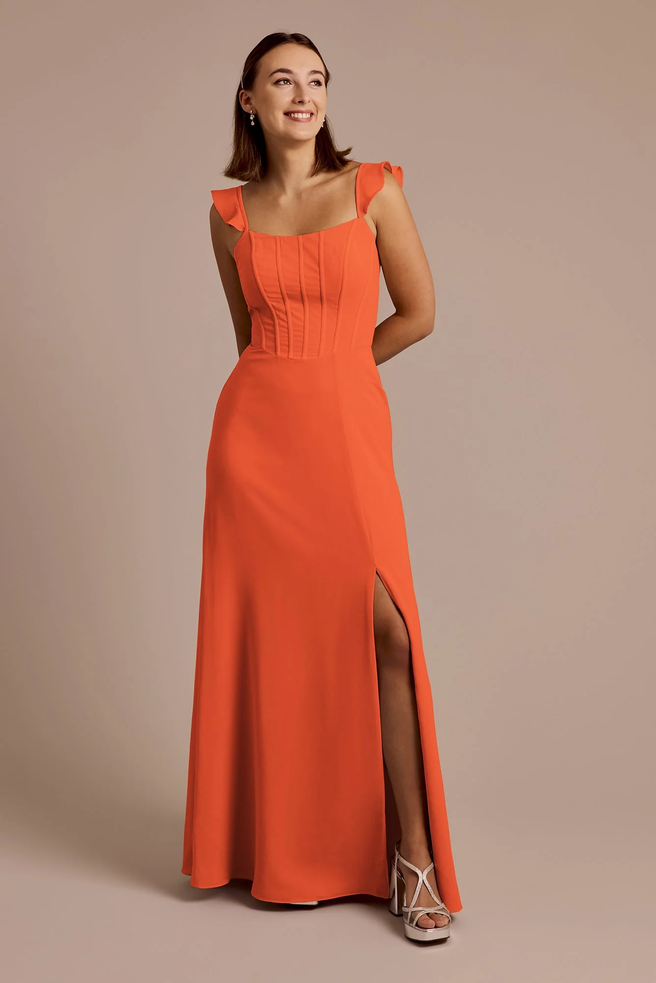 Chiffon Corset Dress with Flutter Sleeves - Image 18