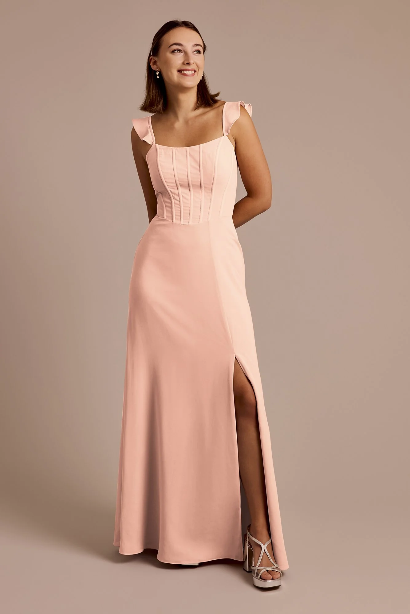 Chiffon Corset Dress with Flutter Sleeves - Image 25