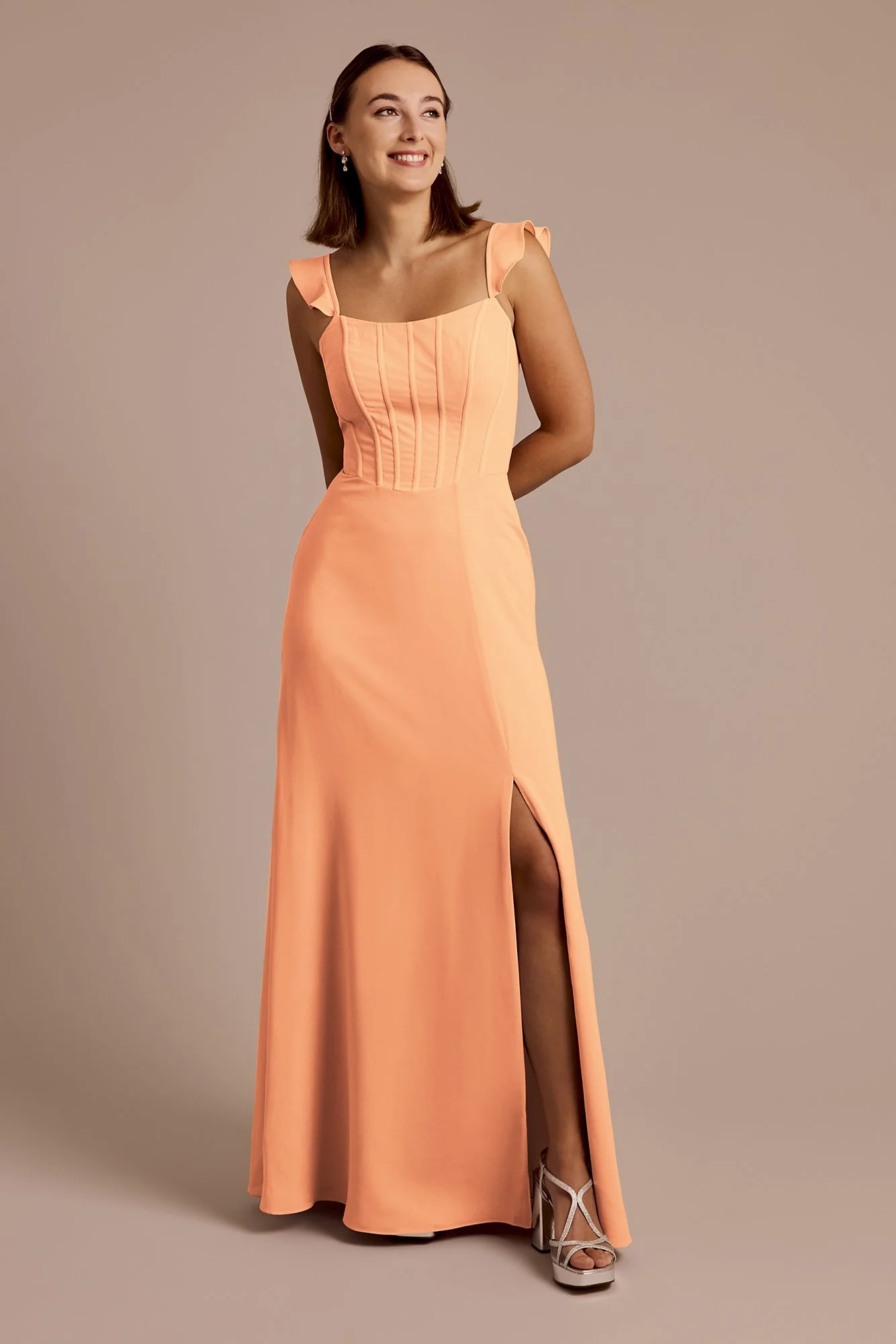 Chiffon Corset Dress with Flutter Sleeves - Image 33