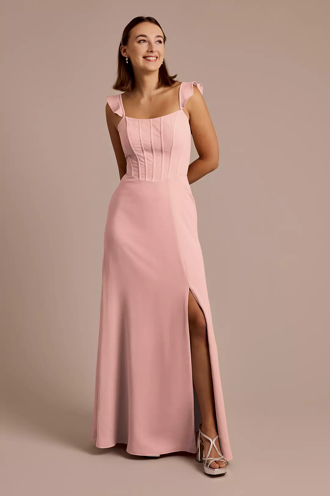 Chiffon Corset Dress with Flutter Sleeves - Image 59