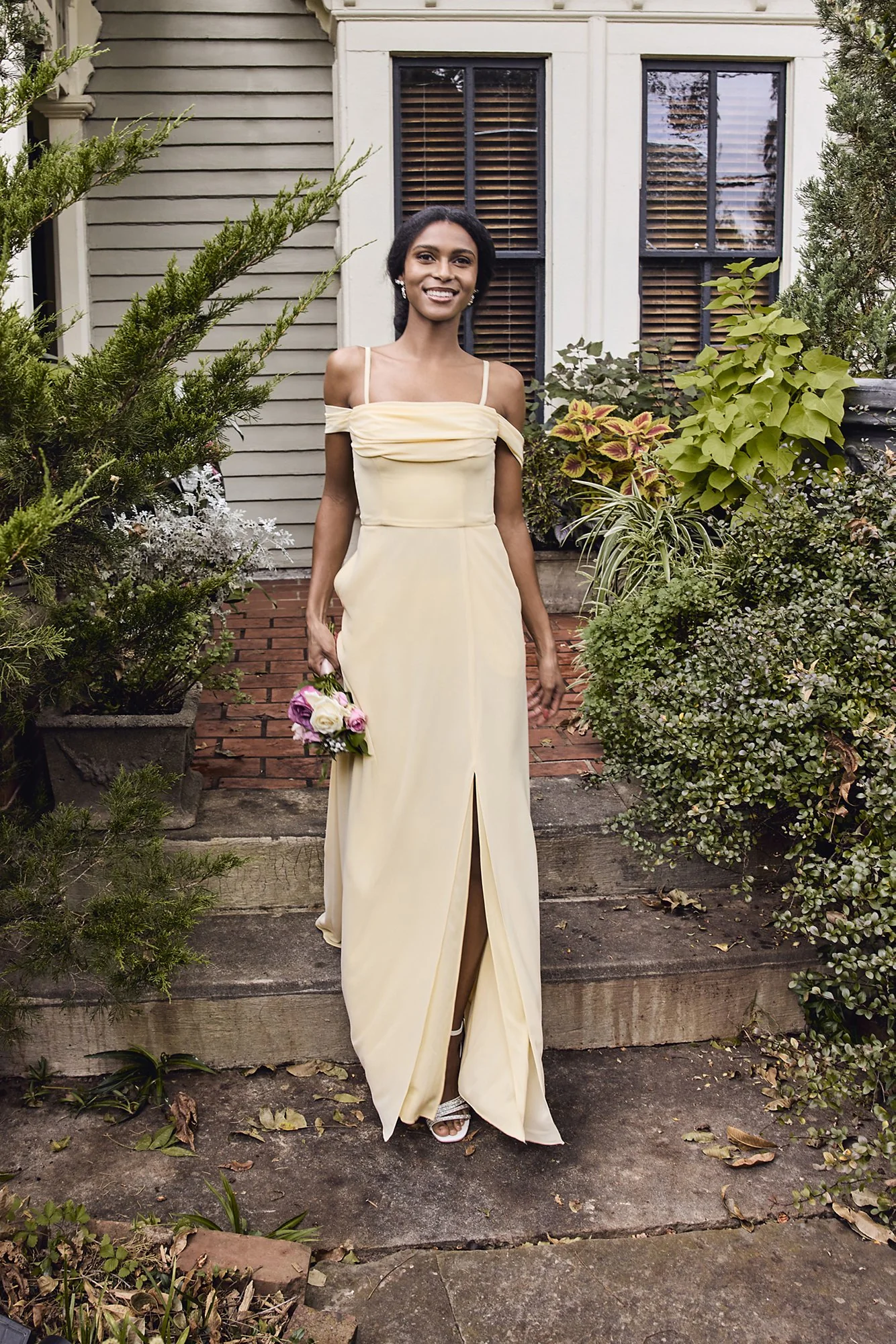 Chiffon Off-the-Shoulder Draped Dress - Image 15