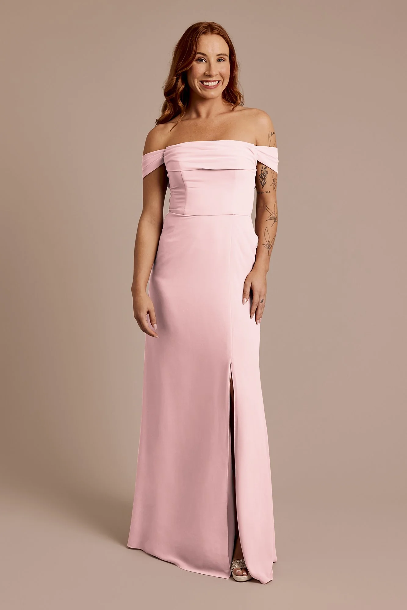 Chiffon Off-the-Shoulder Draped Dress - Image 24