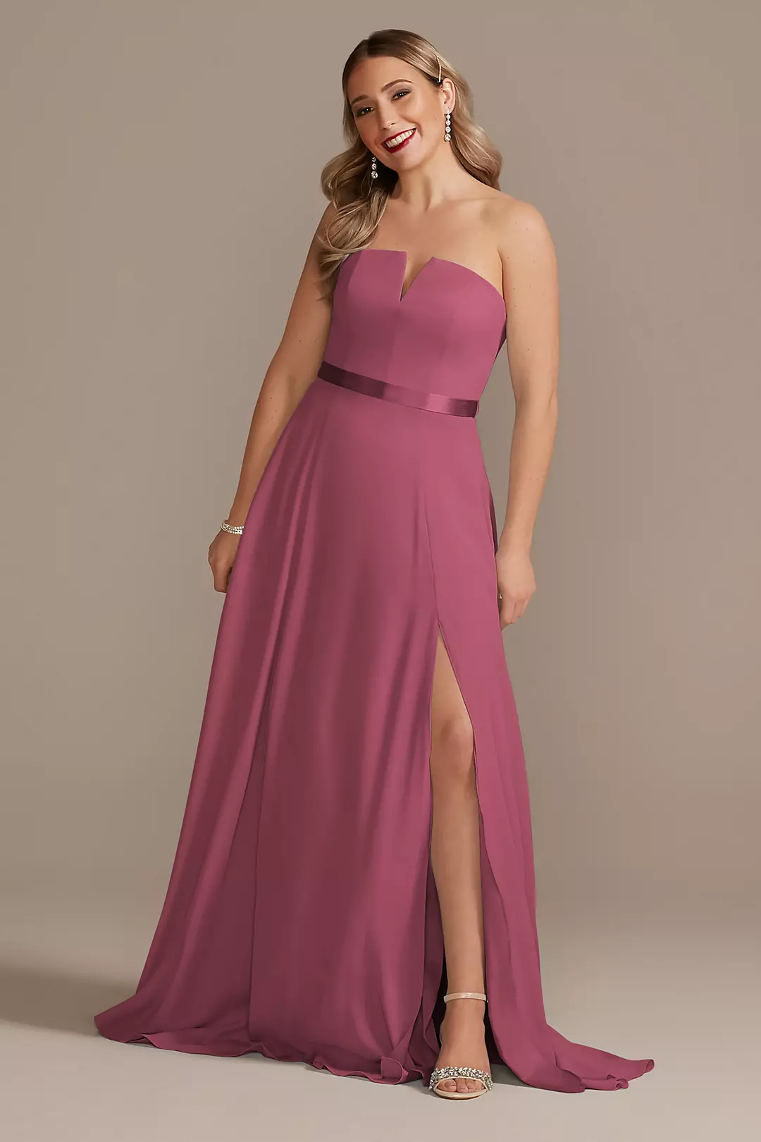 Georgette V-Wire Bridesmaid Dress with Corset Back - Image 10