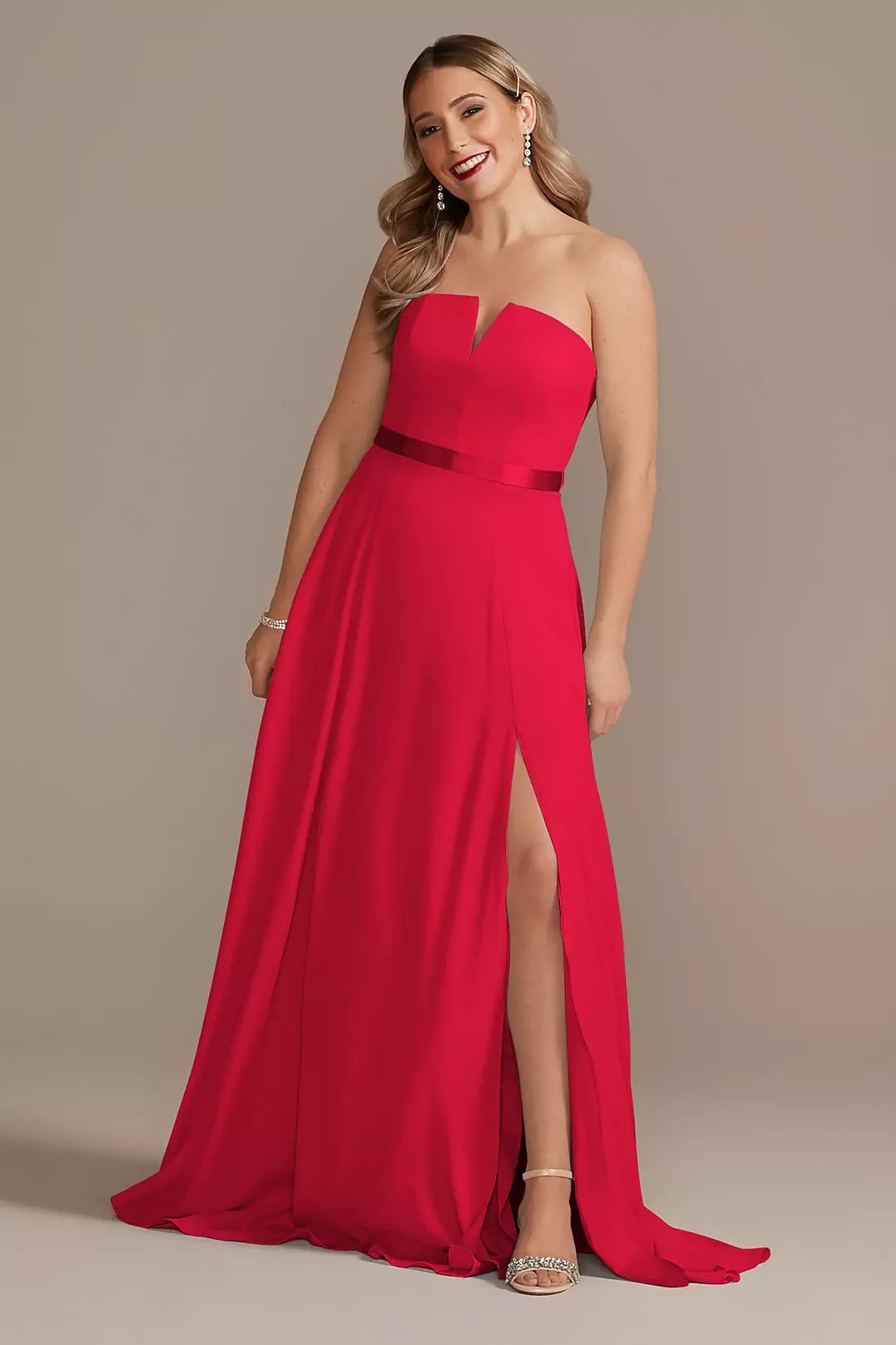 Georgette V-Wire Bridesmaid Dress with Corset Back - Image 11