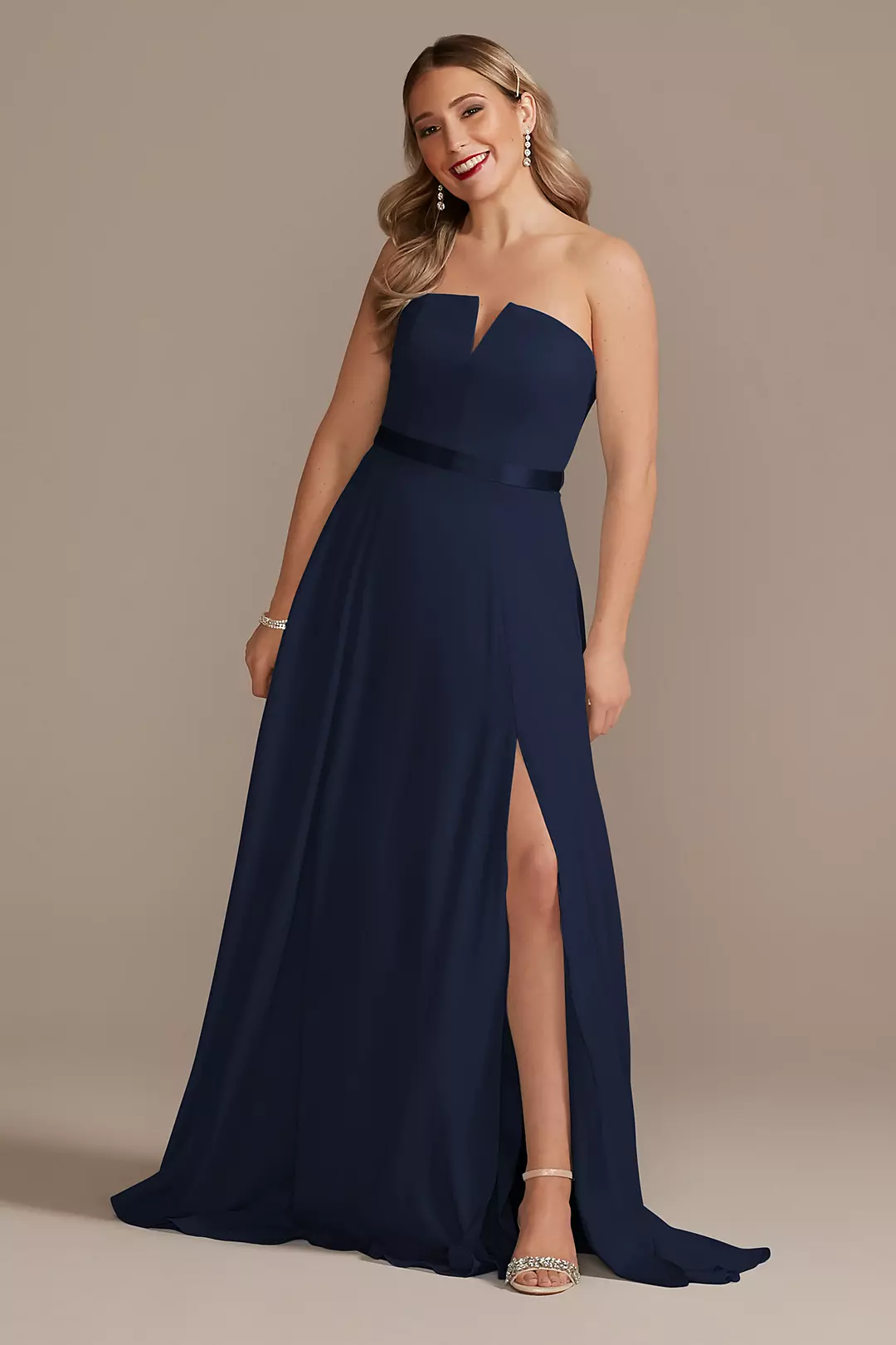 Georgette V-Wire Bridesmaid Dress with Corset Back - Image 13