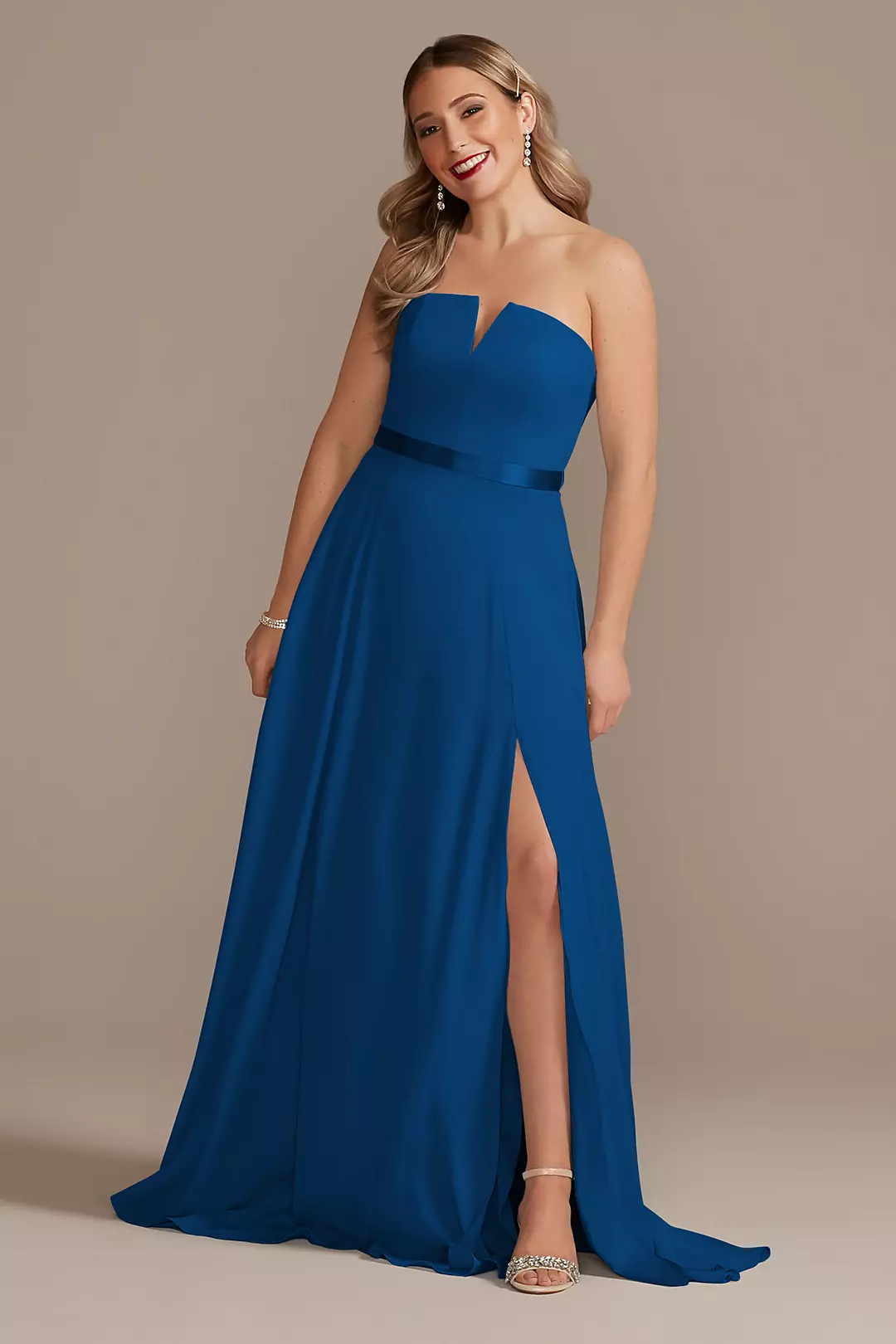 Georgette V-Wire Bridesmaid Dress with Corset Back - Image 17