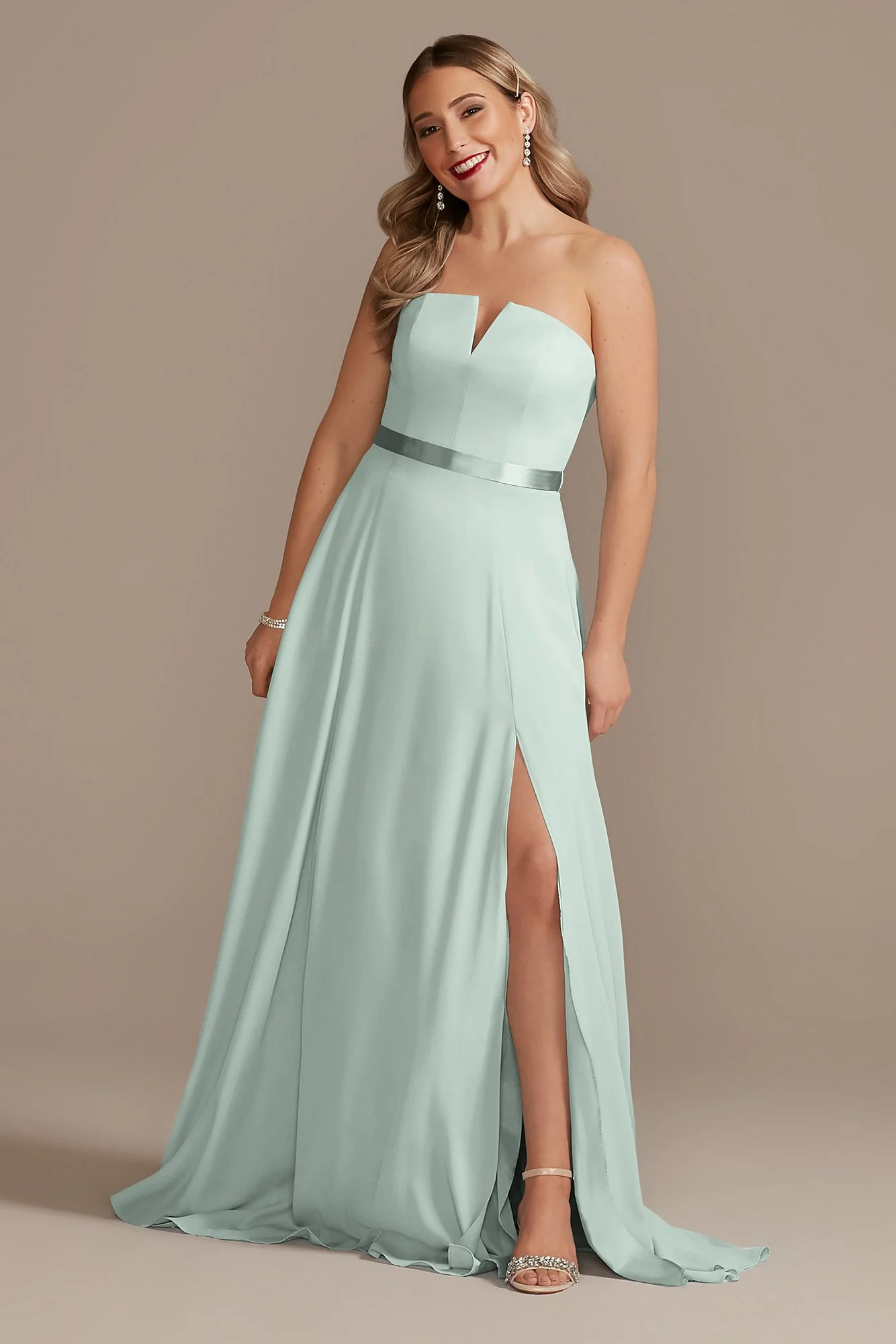 Georgette V-Wire Bridesmaid Dress with Corset Back - Image 6