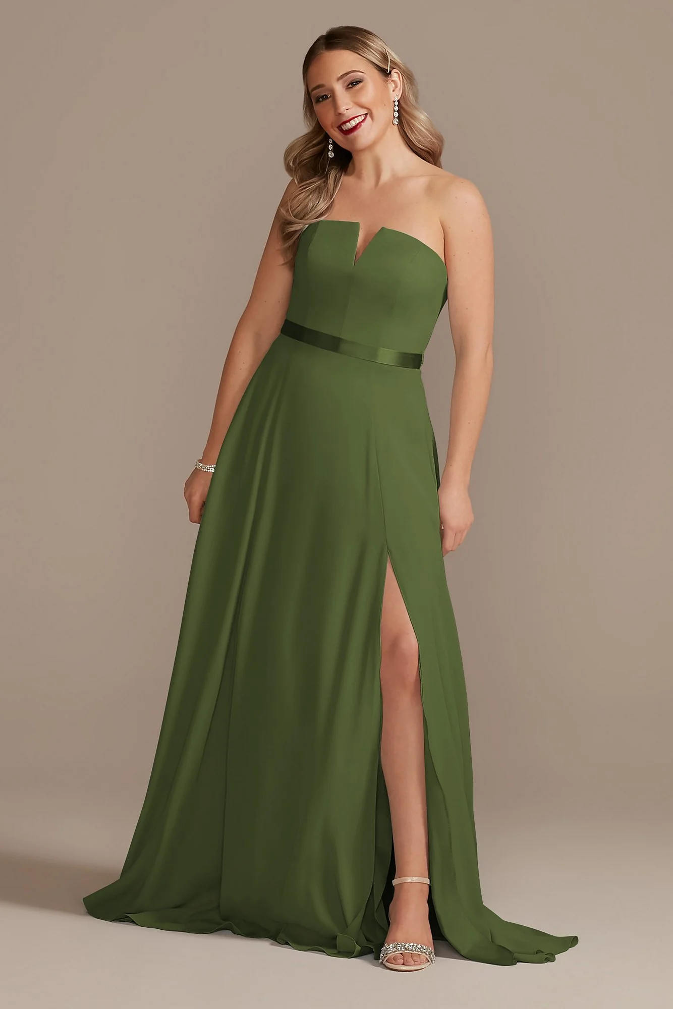 Georgette V-Wire Bridesmaid Dress with Corset Back - Image 7