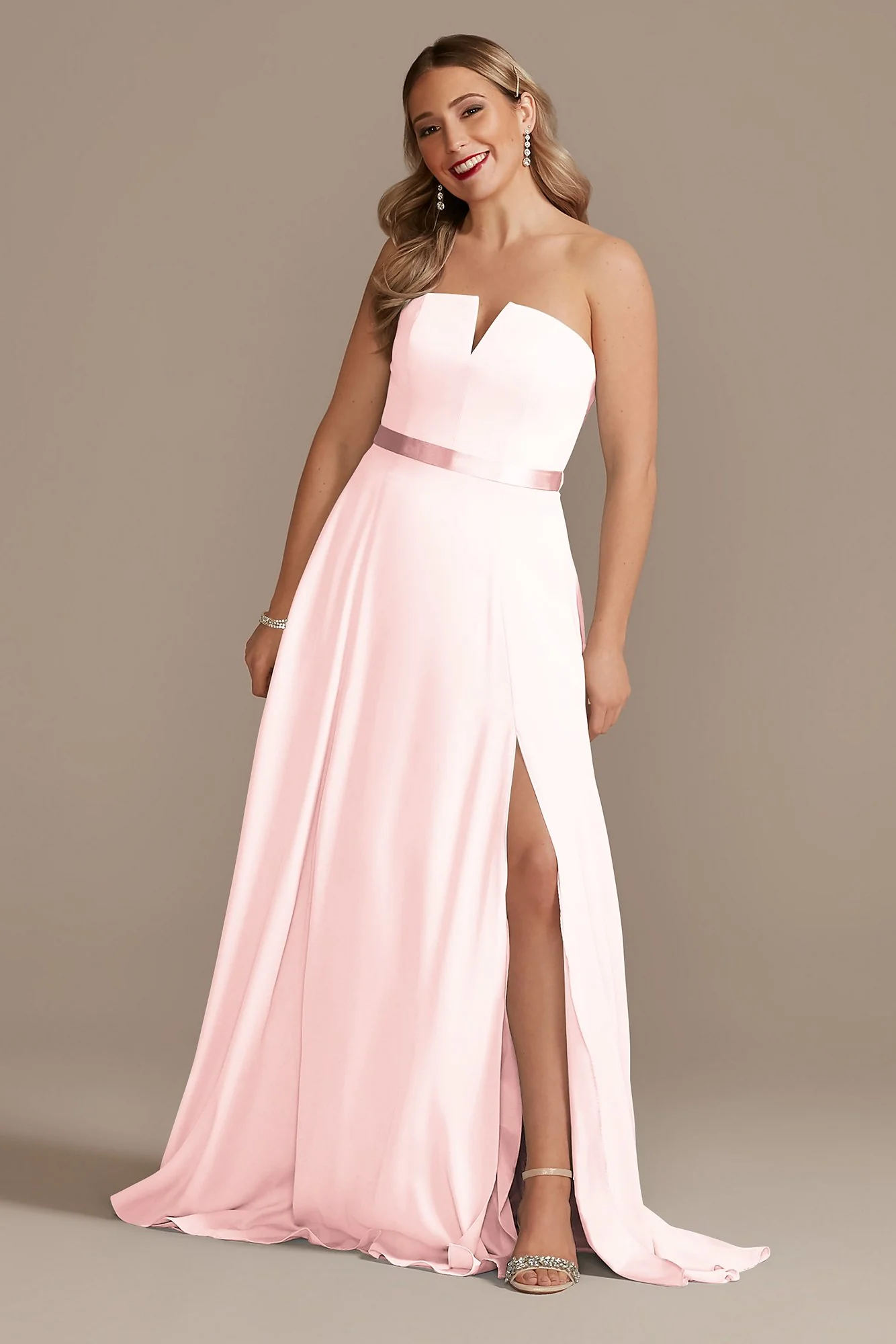 Georgette V-Wire Bridesmaid Dress with Corset Back - Image 9