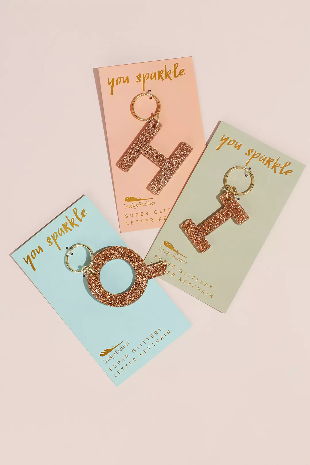 Glitter Acrylic Sparkling Initial Key Chain - Image 3