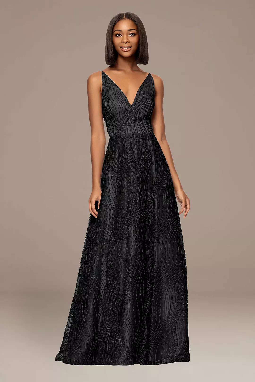 Glitter Encrusted V-Neck Ball Gown - Image 3