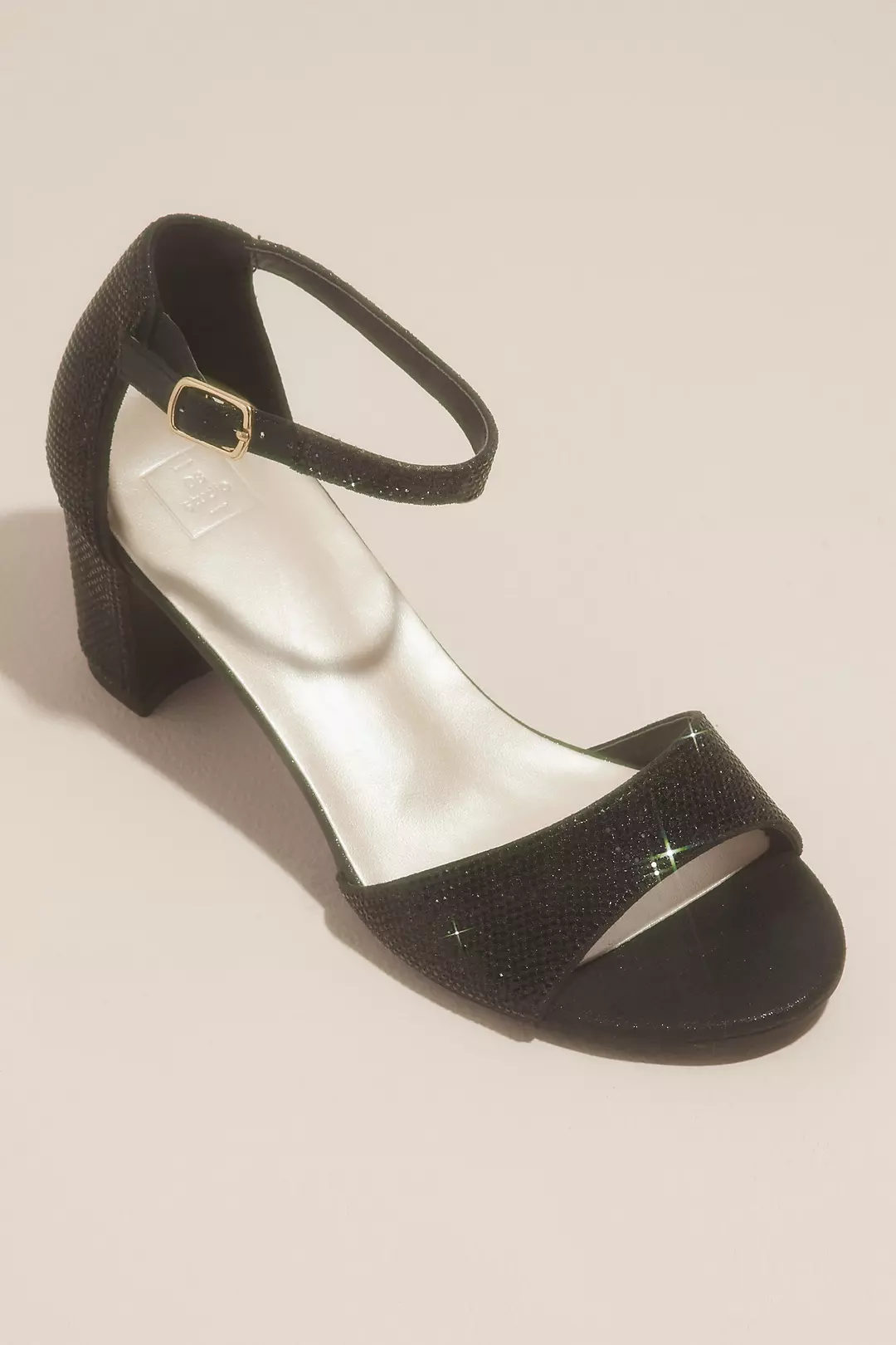 Glittery Block Heel Sandals with Ankle Strap - Image 3