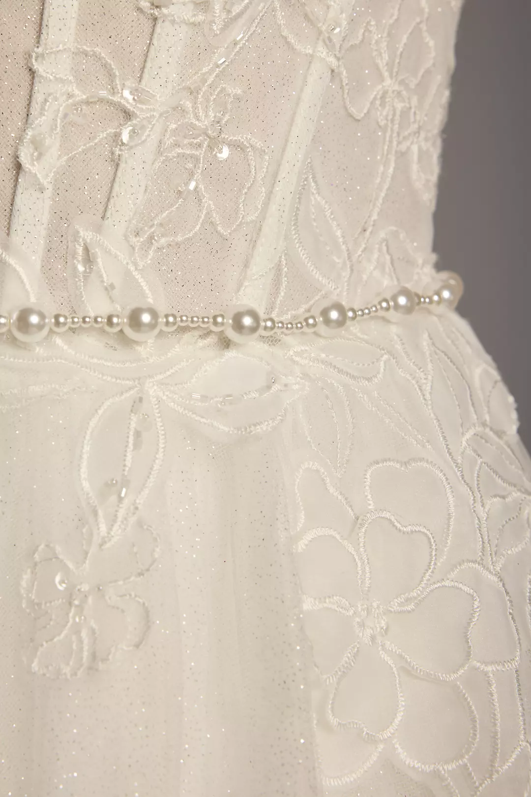 Hand-Wired Pearl Cluster Bridal Sash - Image 3