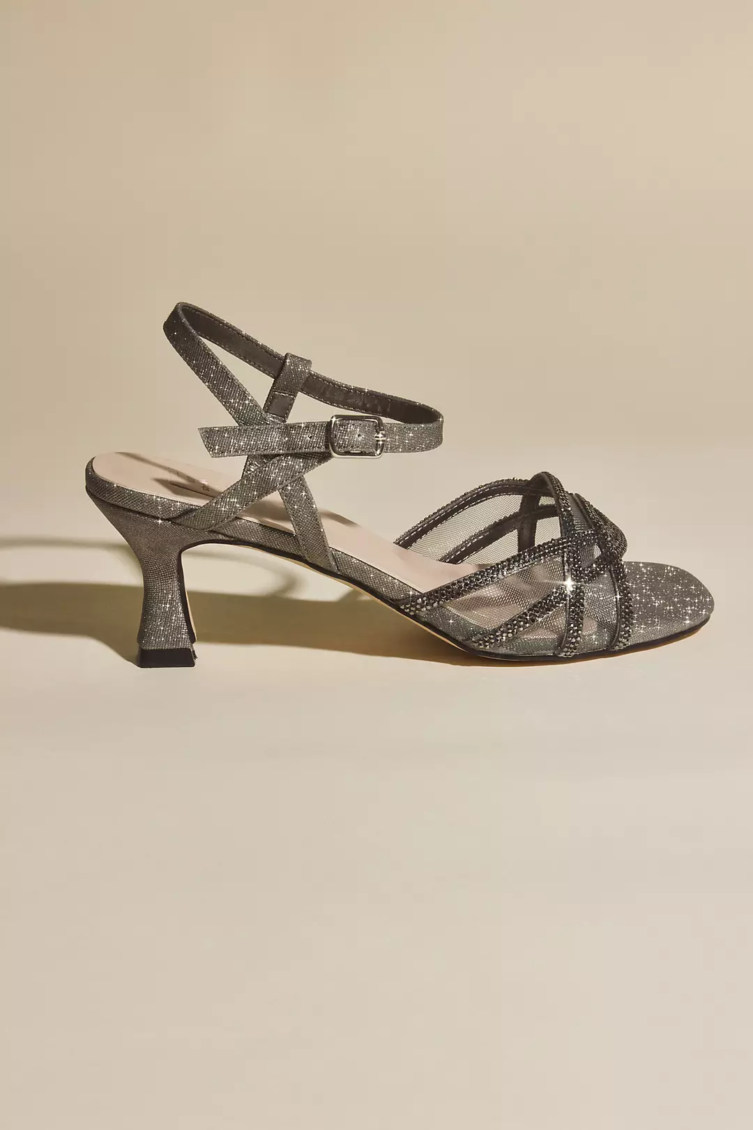 Illusion Mesh Flare Kitten Heels - Image 3
