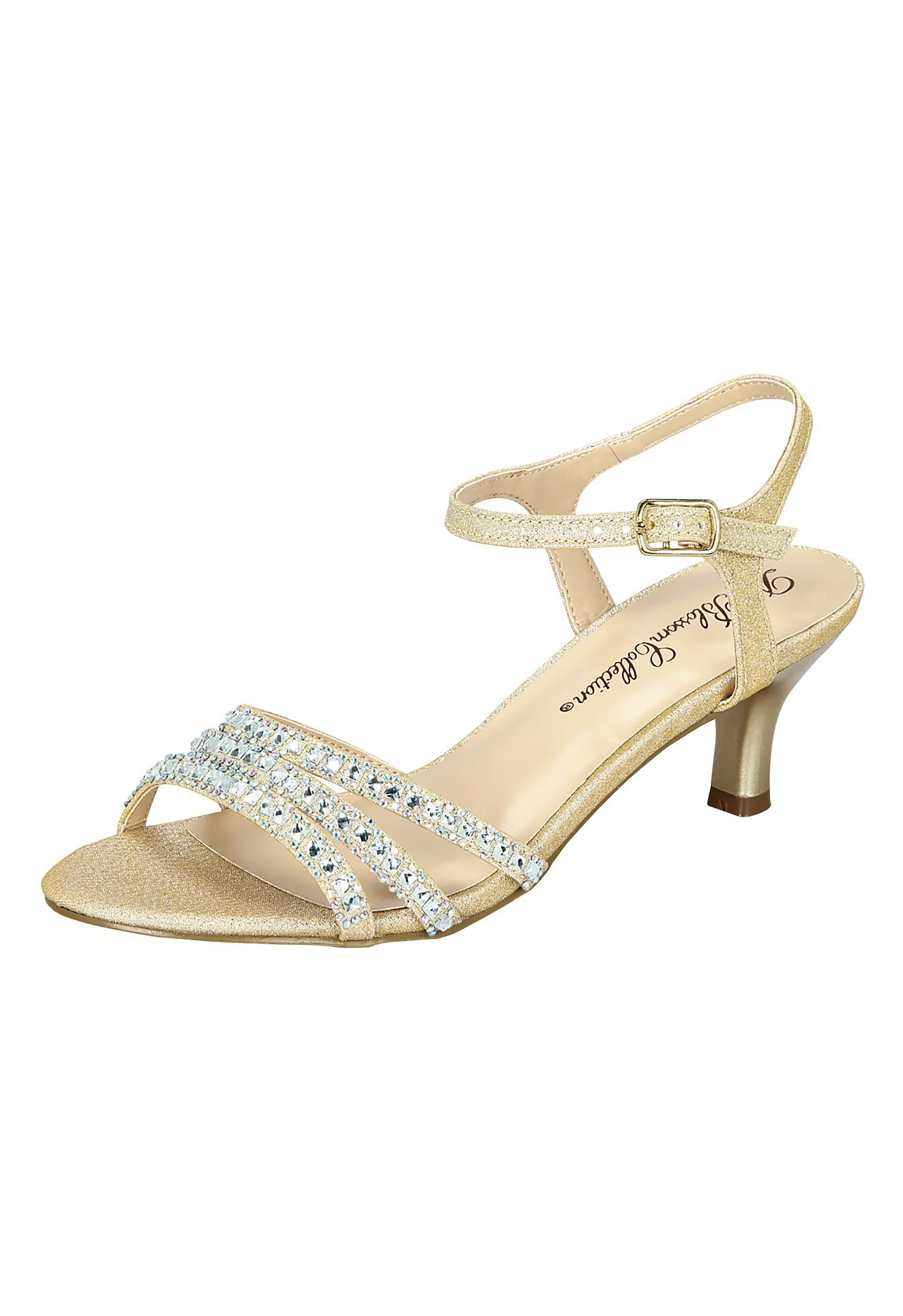 Low Heel Strappy Sandals with Crystals - Image 3