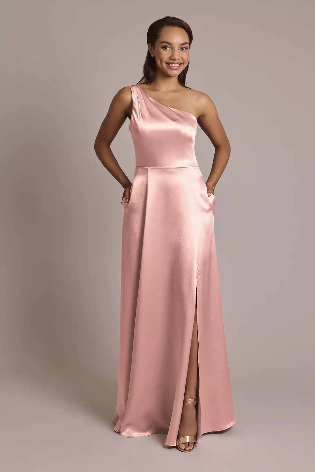 Luxe Charmeuse One-Shoulder Dress - Image 10