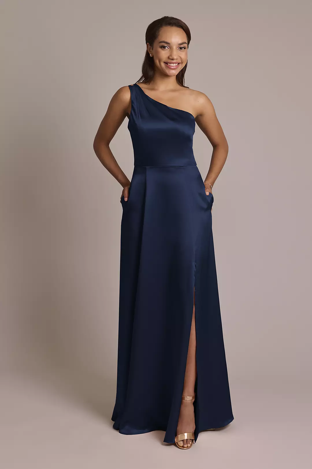 Luxe Charmeuse One-Shoulder Dress - Image 11