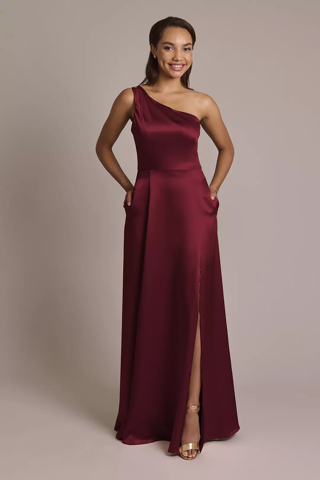 Luxe Charmeuse One-Shoulder Dress - Image 12