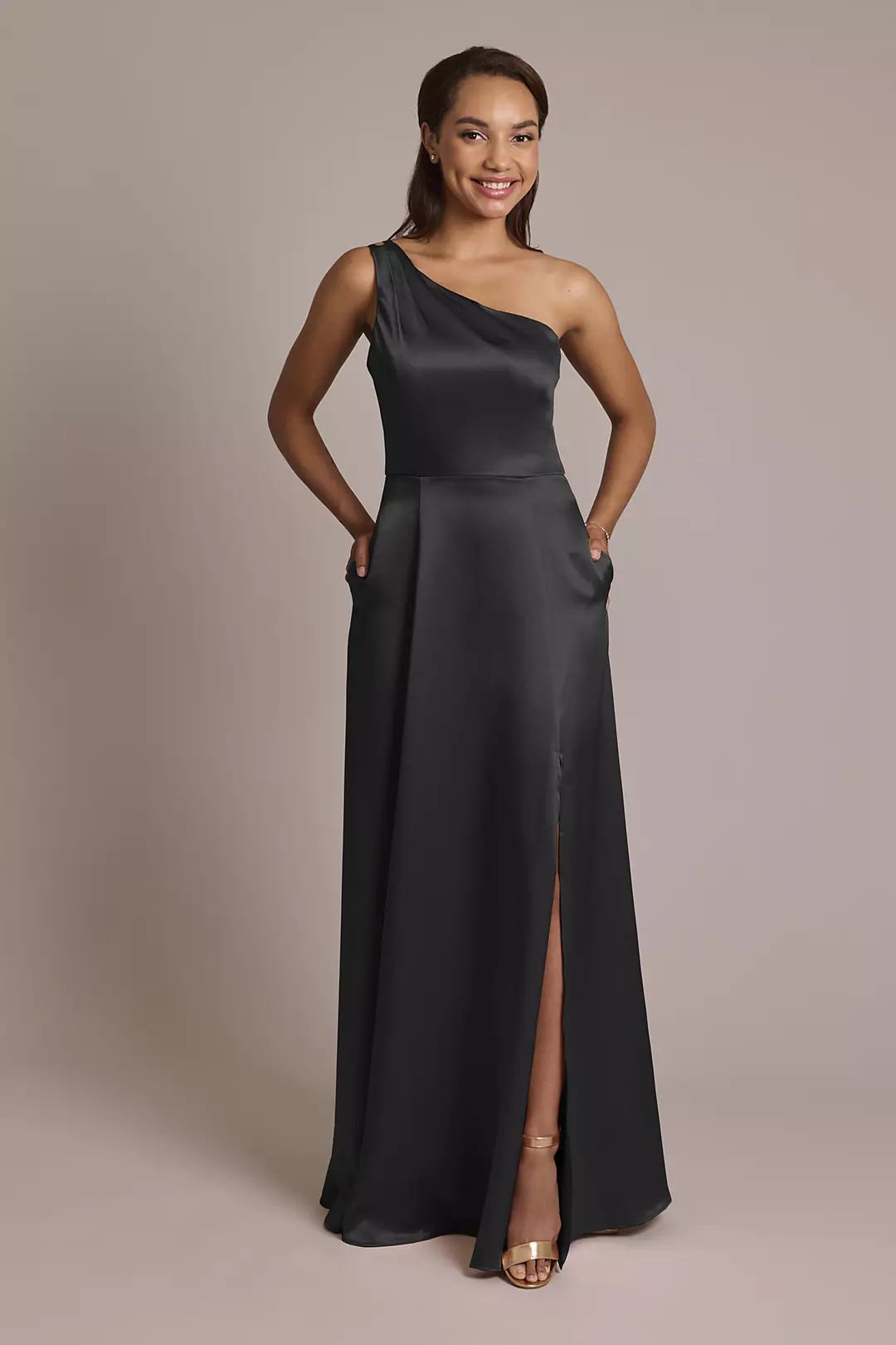 Luxe Charmeuse One-Shoulder Dress - Image 15
