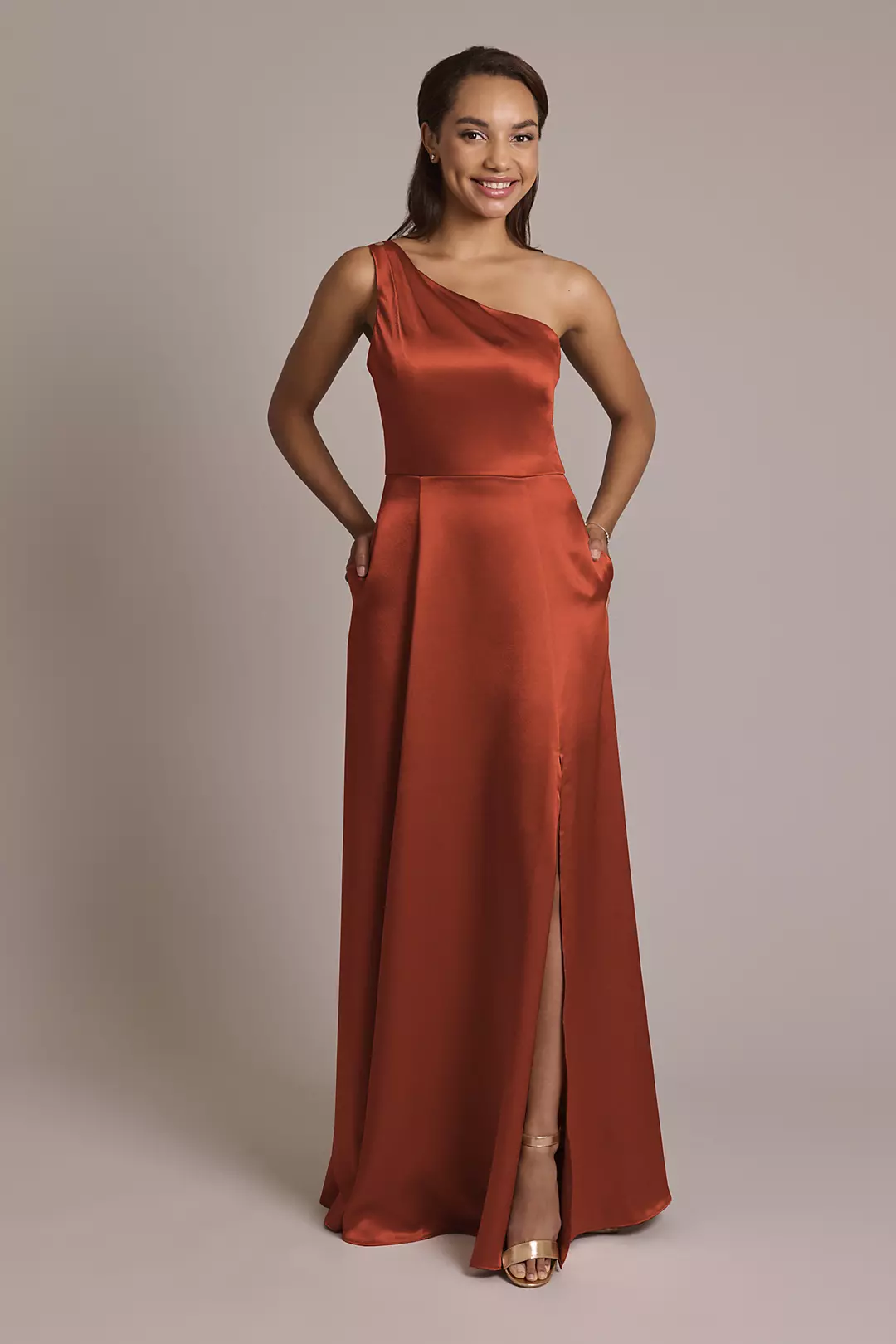 Luxe Charmeuse One-Shoulder Dress - Image 16