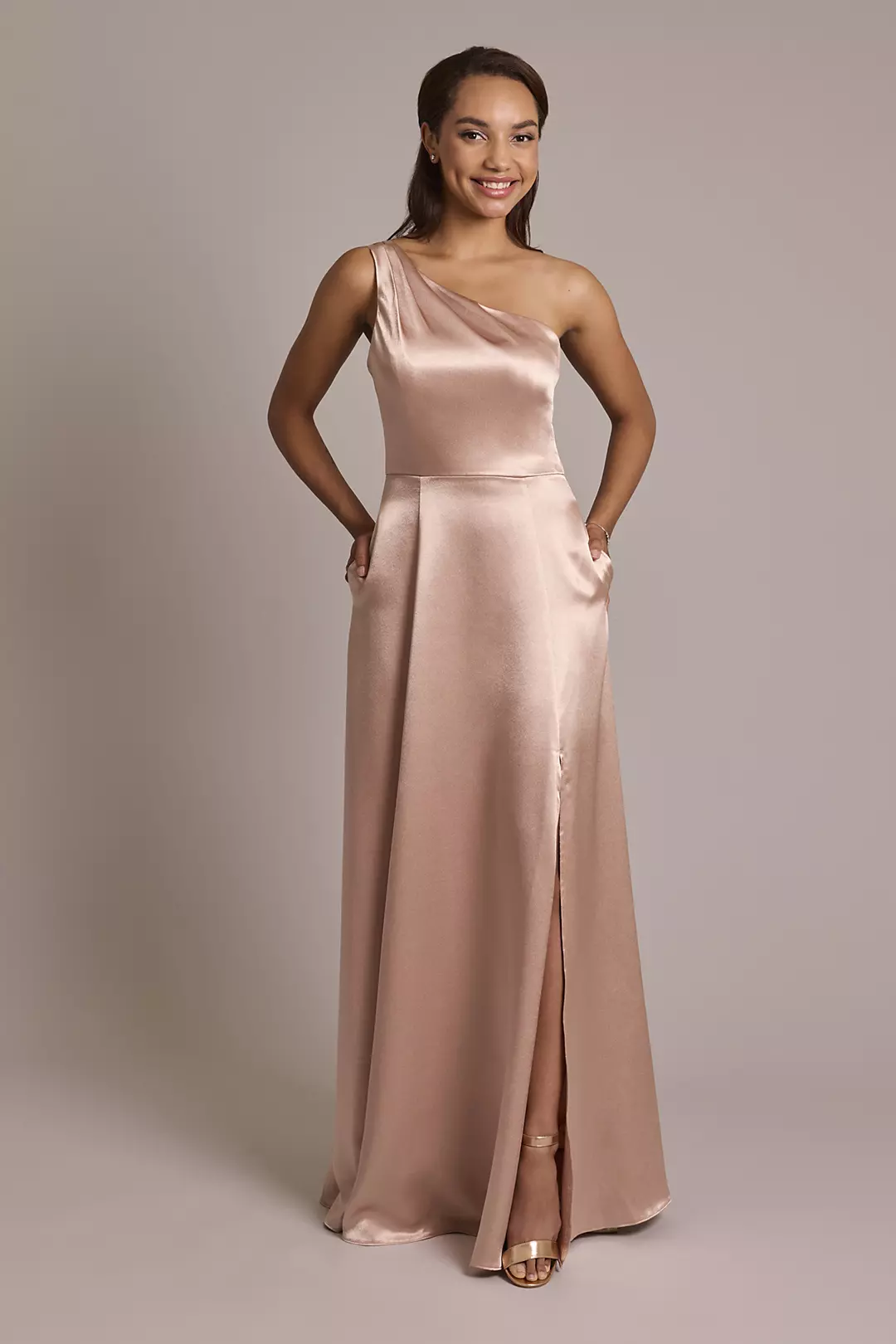 Luxe Charmeuse One-Shoulder Dress - Image 36