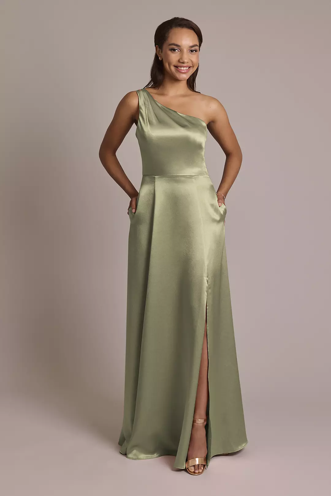 Luxe Charmeuse One-Shoulder Dress - Image 41