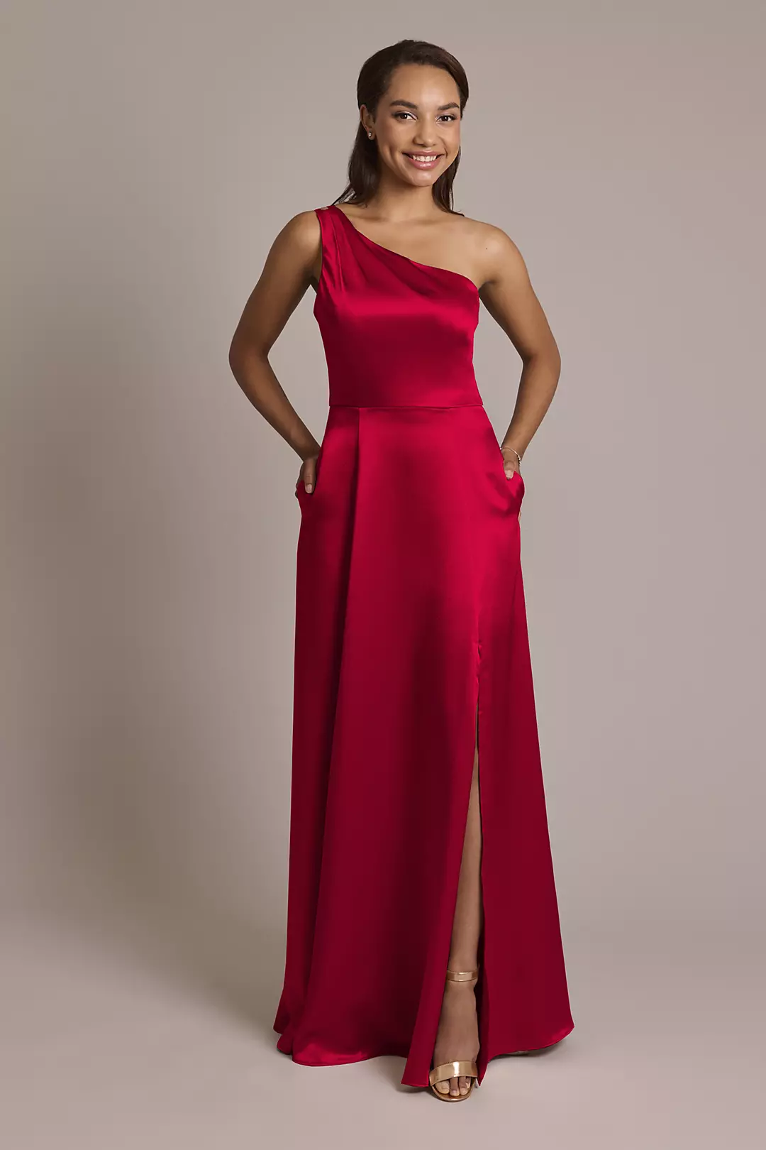 Luxe Charmeuse One-Shoulder Dress - Image 45