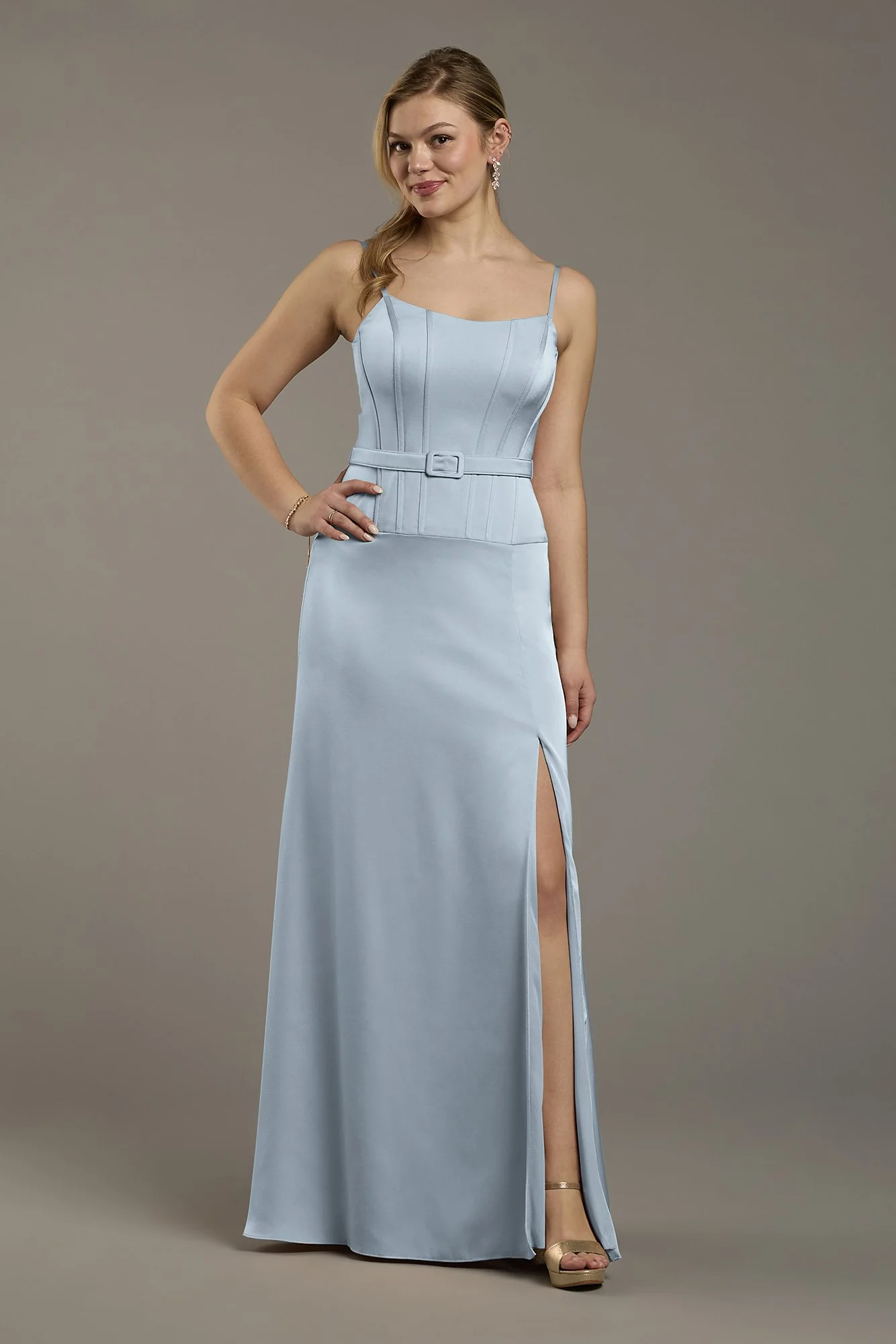 Matte Satin Drop Waist Corset Dress - Image 12