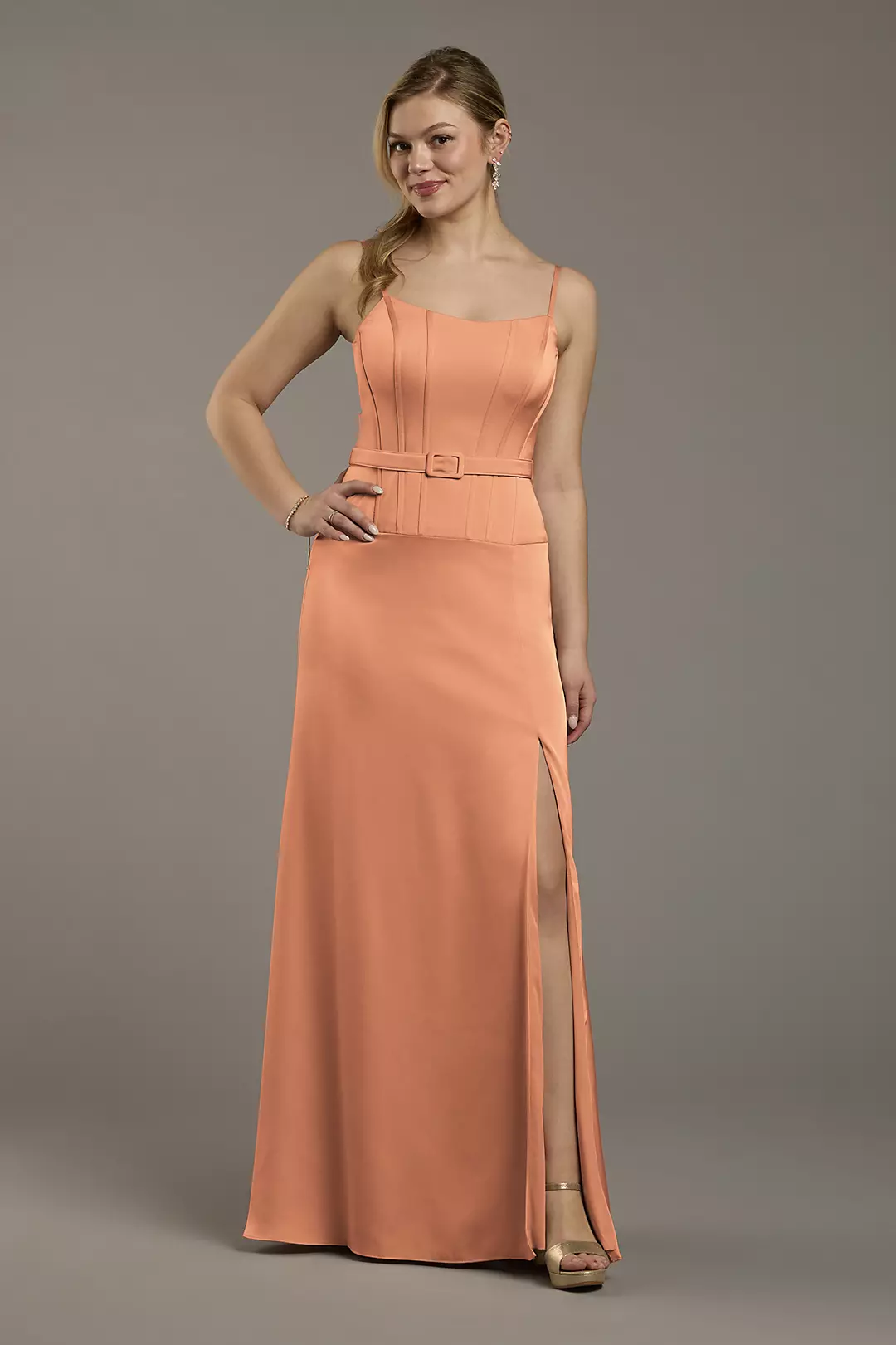 Matte Satin Drop Waist Corset Dress - Image 16