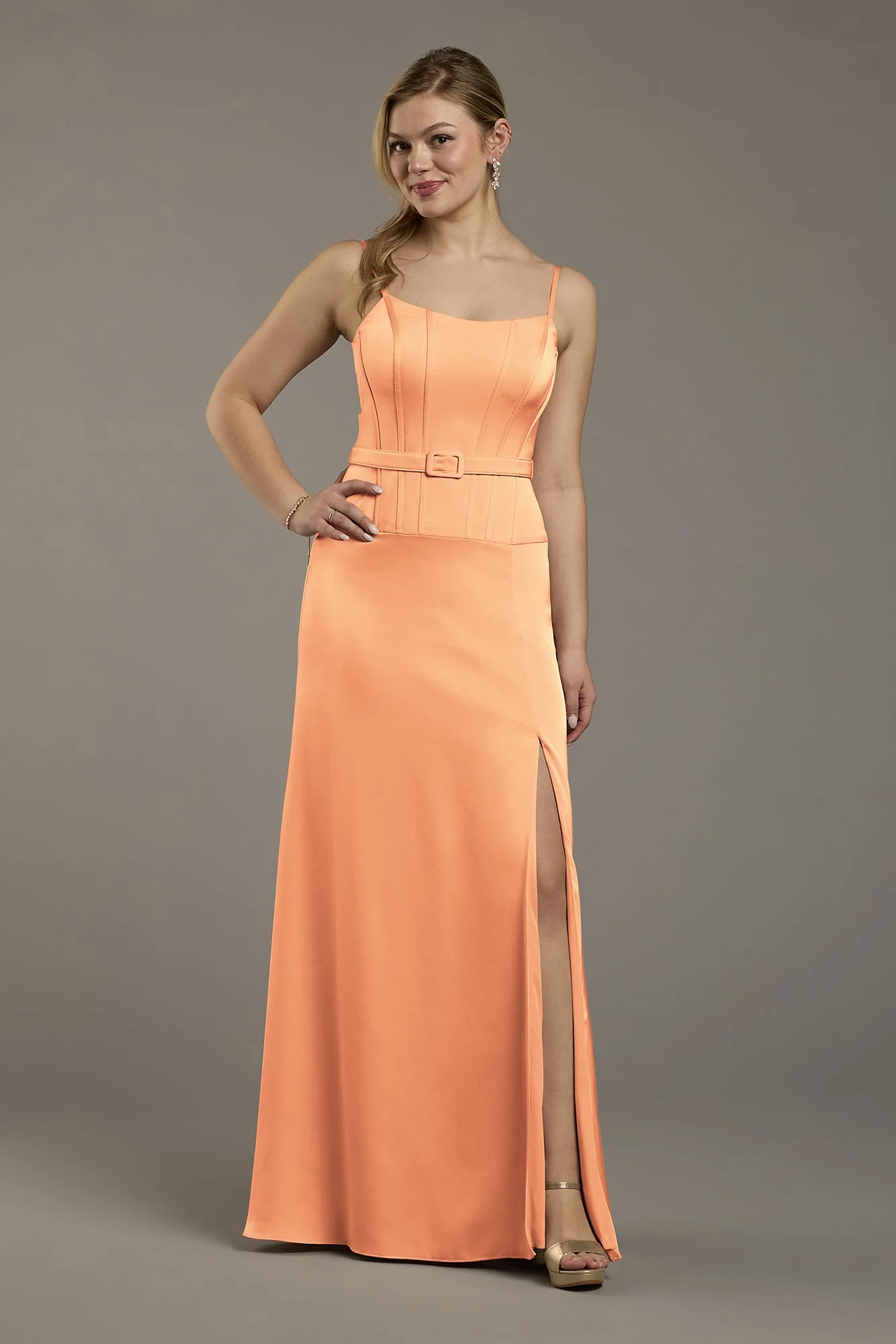 Matte Satin Drop Waist Corset Dress - Image 18