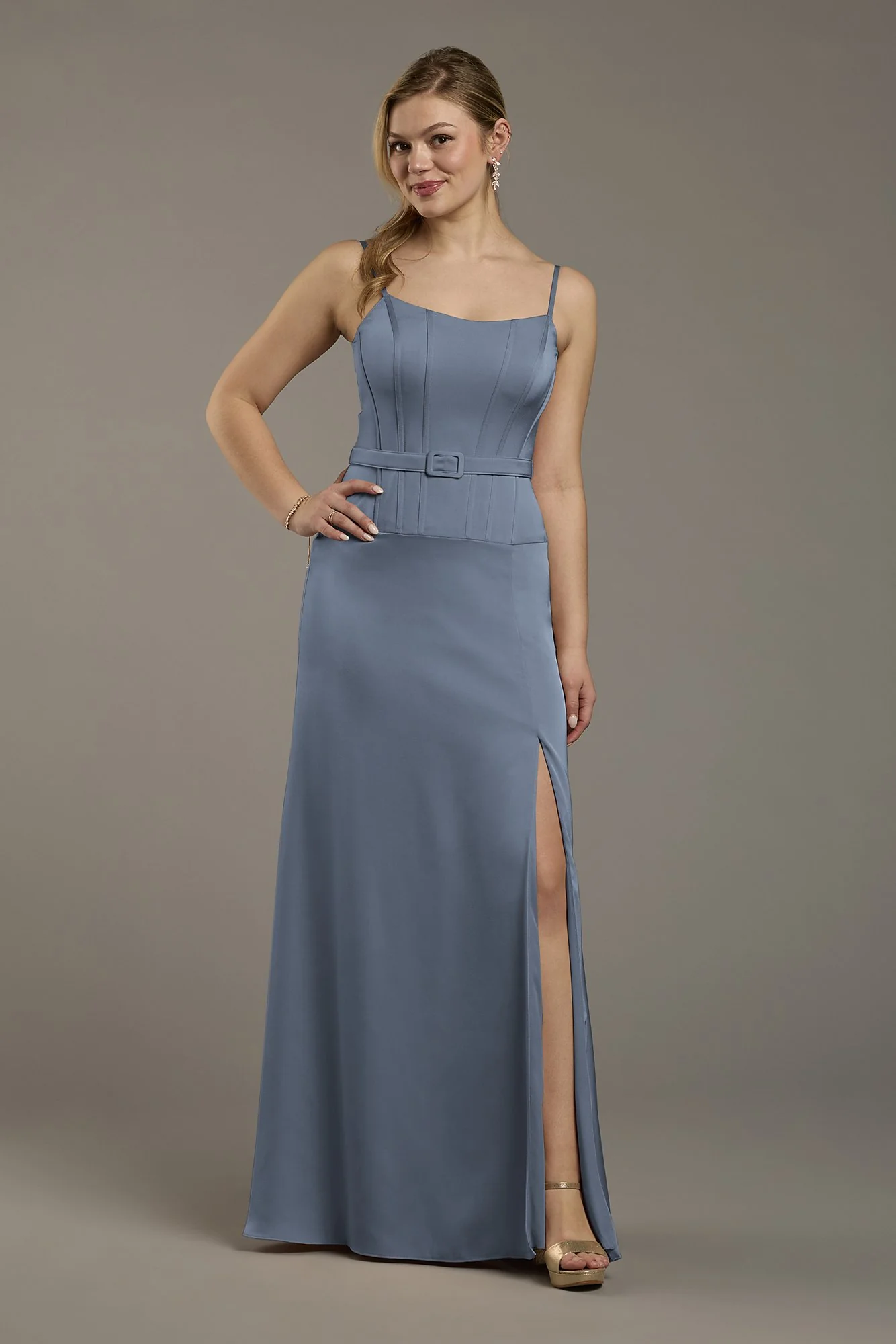 Matte Satin Drop Waist Corset Dress - Image 22