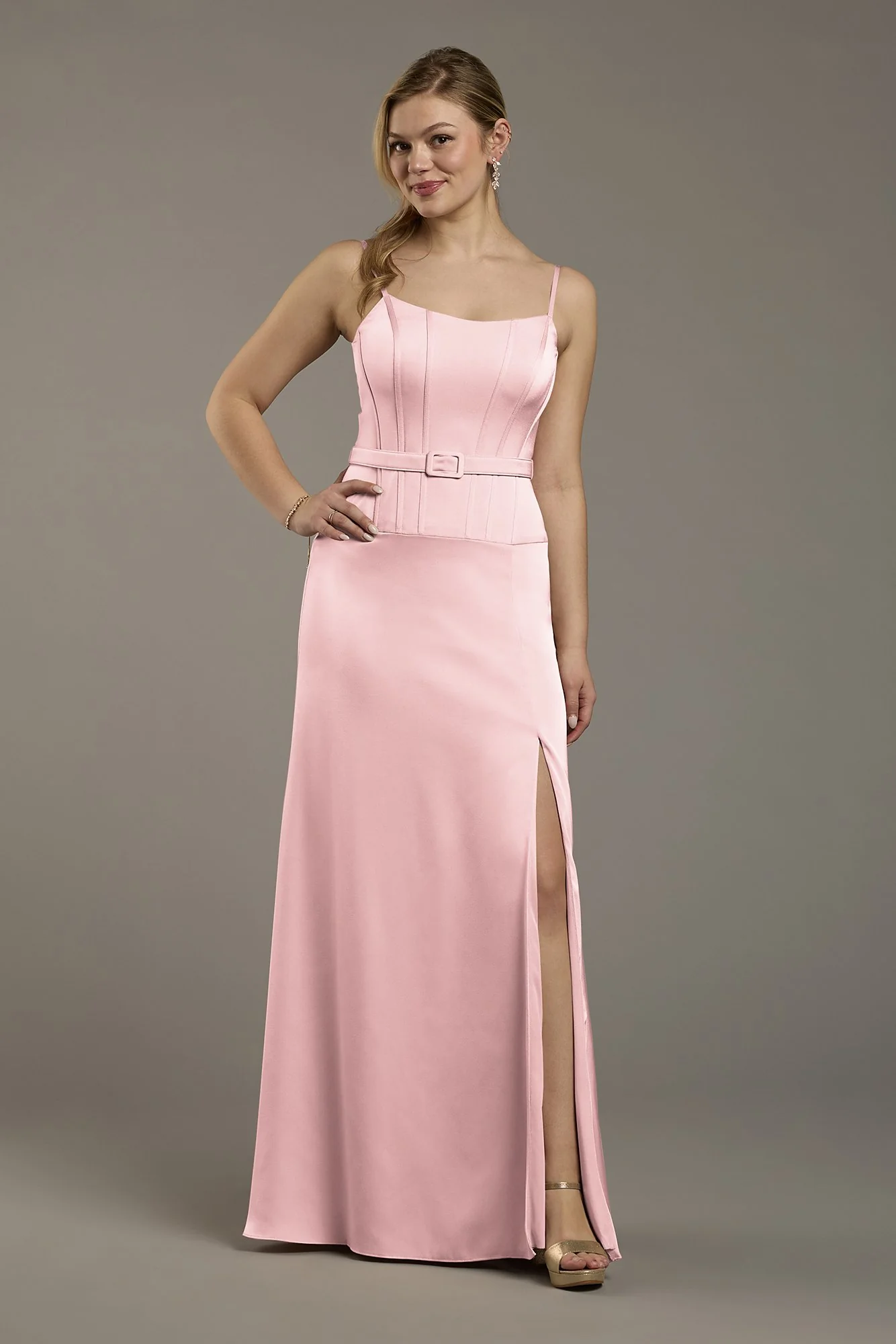 Matte Satin Drop Waist Corset Dress - Image 23