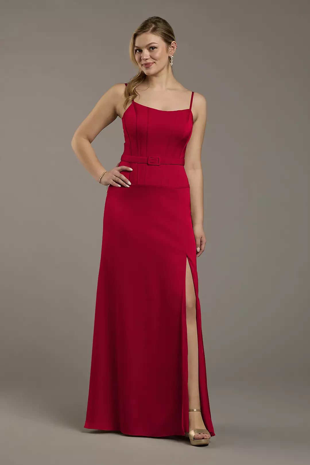 Matte Satin Drop Waist Corset Dress - Image 27