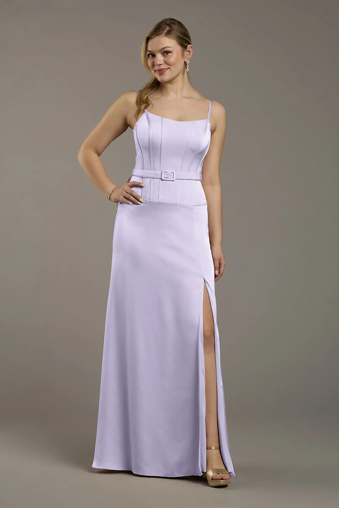 Matte Satin Drop Waist Corset Dress - Image 29