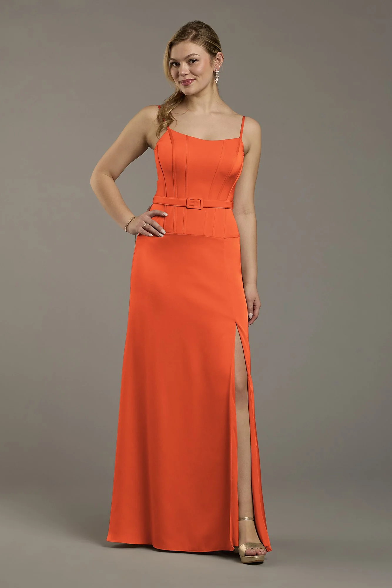 Matte Satin Drop Waist Corset Dress - Image 3