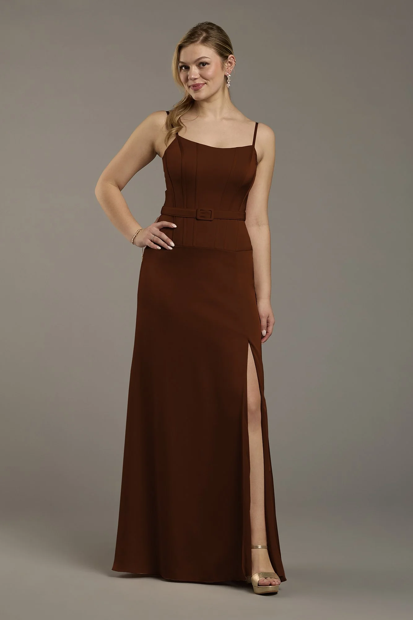 Matte Satin Drop Waist Corset Dress - Image 31