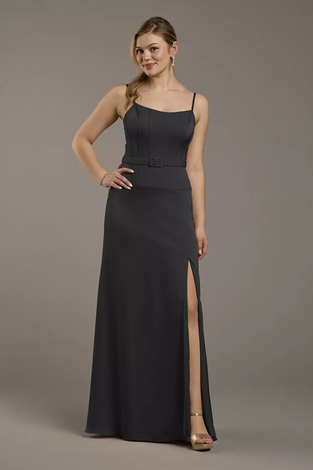 Matte Satin Drop Waist Corset Dress - Image 32