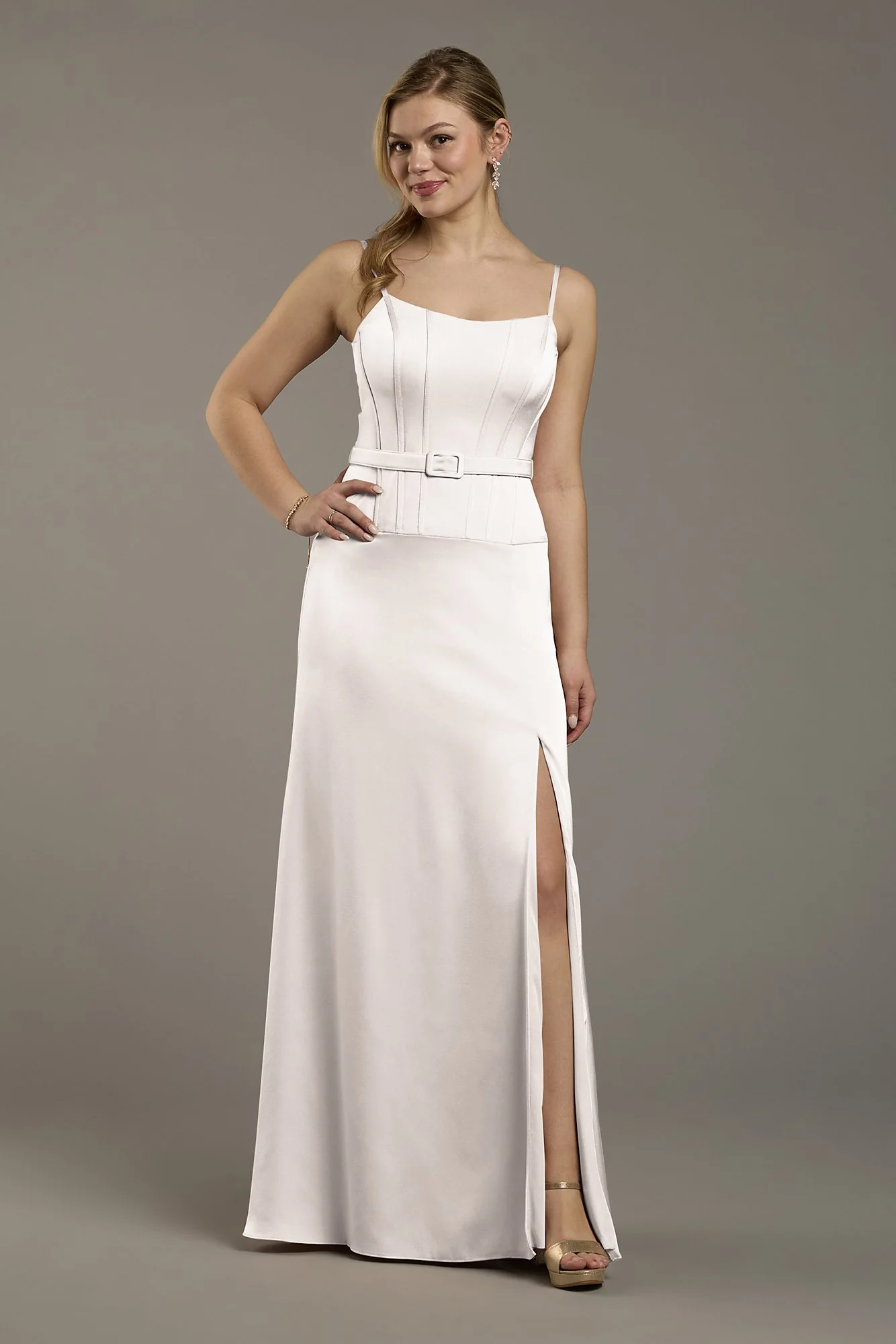 Matte Satin Drop Waist Corset Dress - Image 38