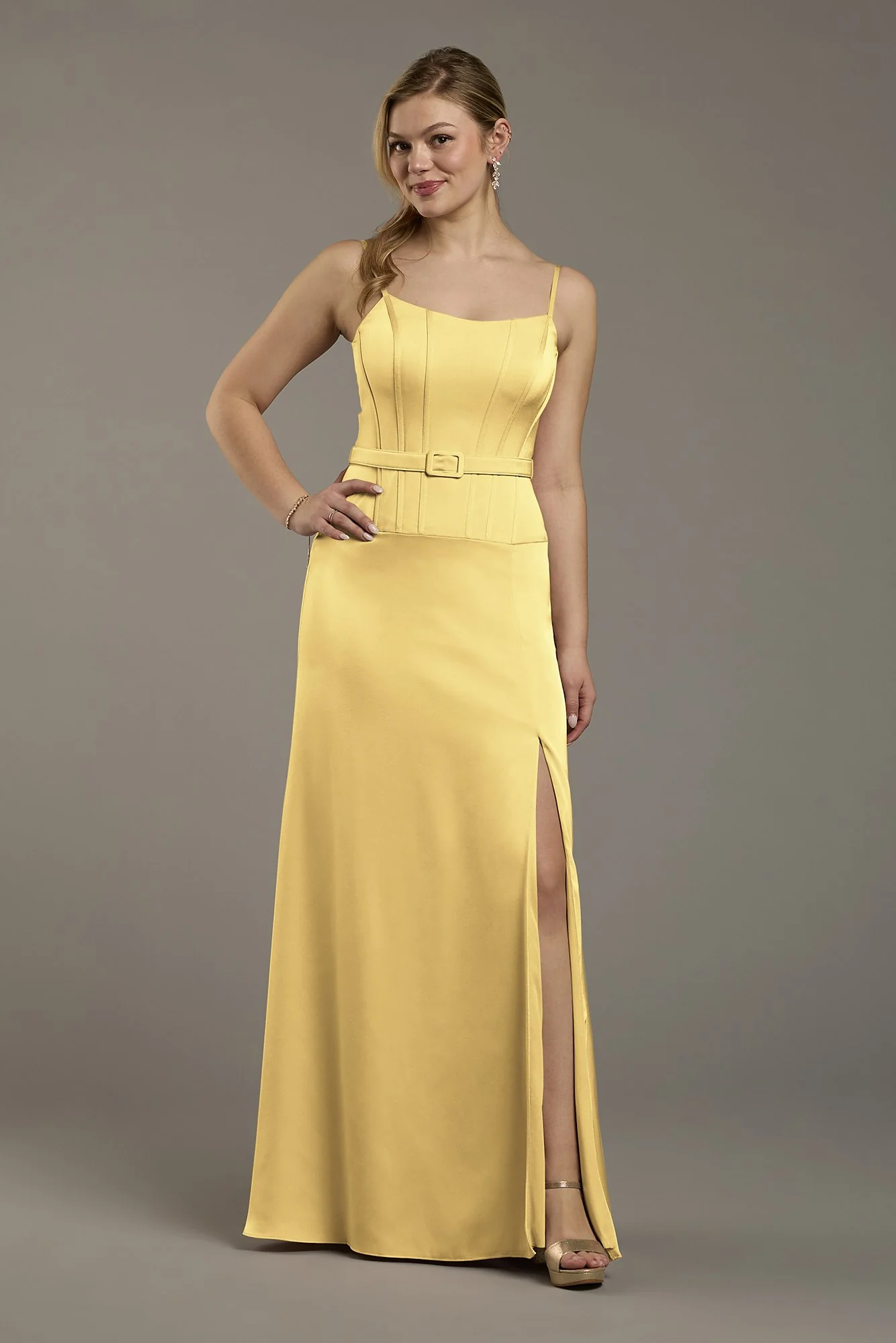 Matte Satin Drop Waist Corset Dress - Image 4