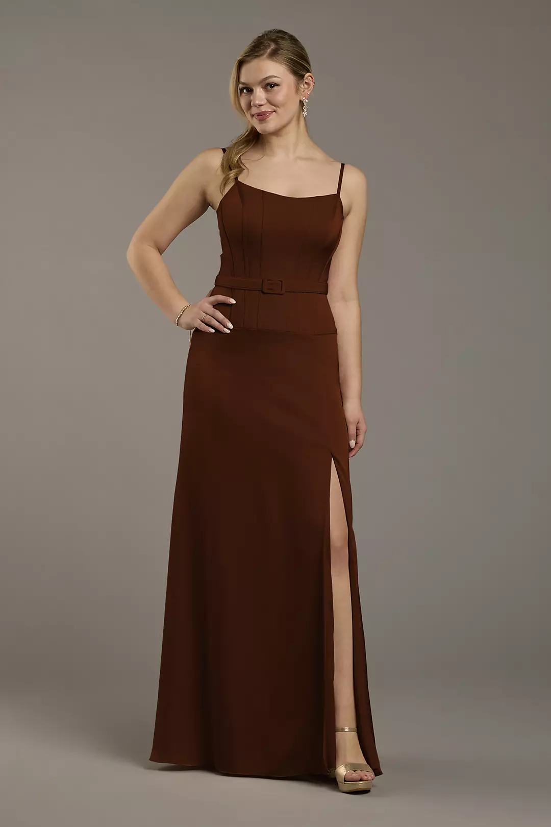 Matte Satin Drop Waist Corset Dress - Image 41