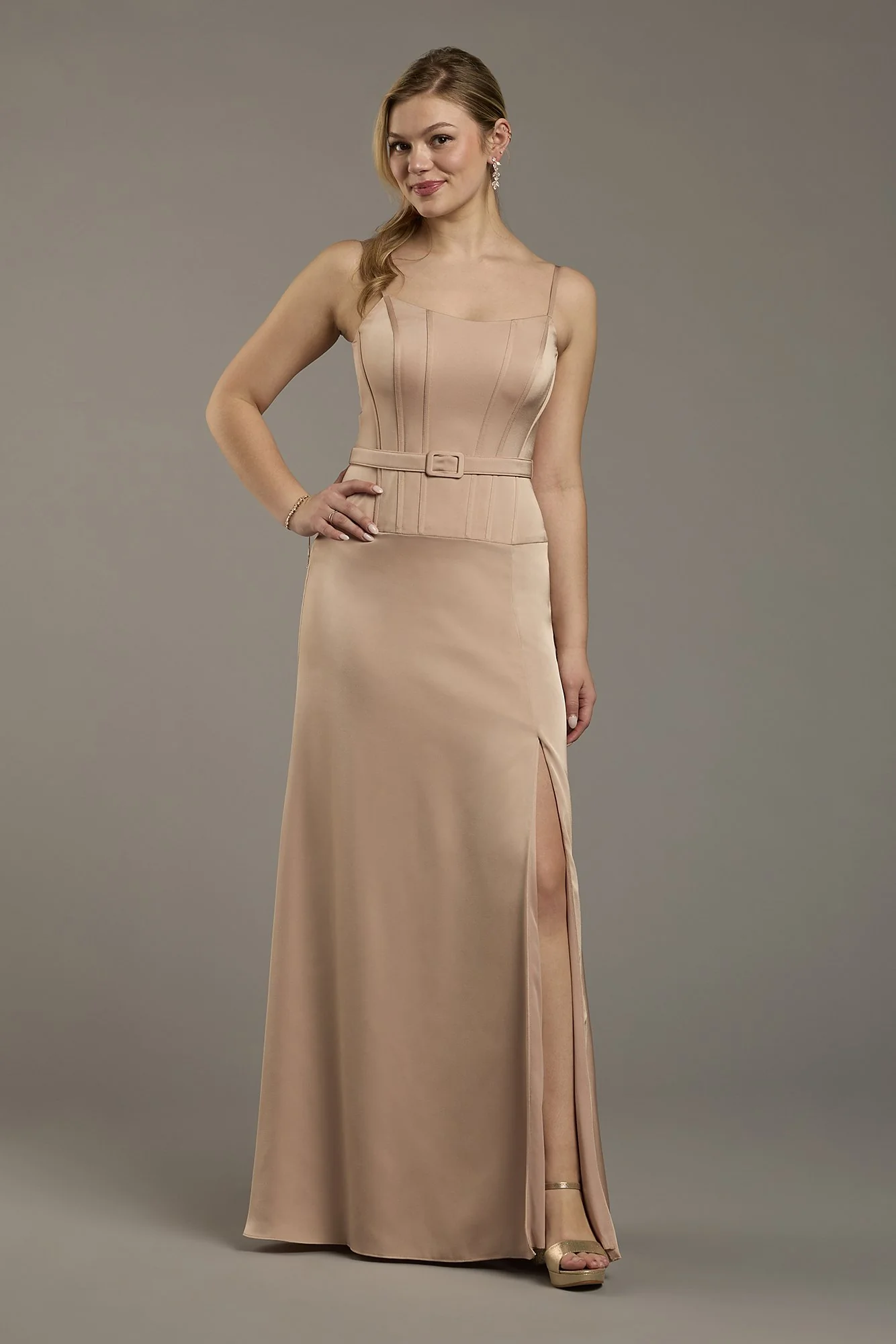 Matte Satin Drop Waist Corset Dress - Image 43