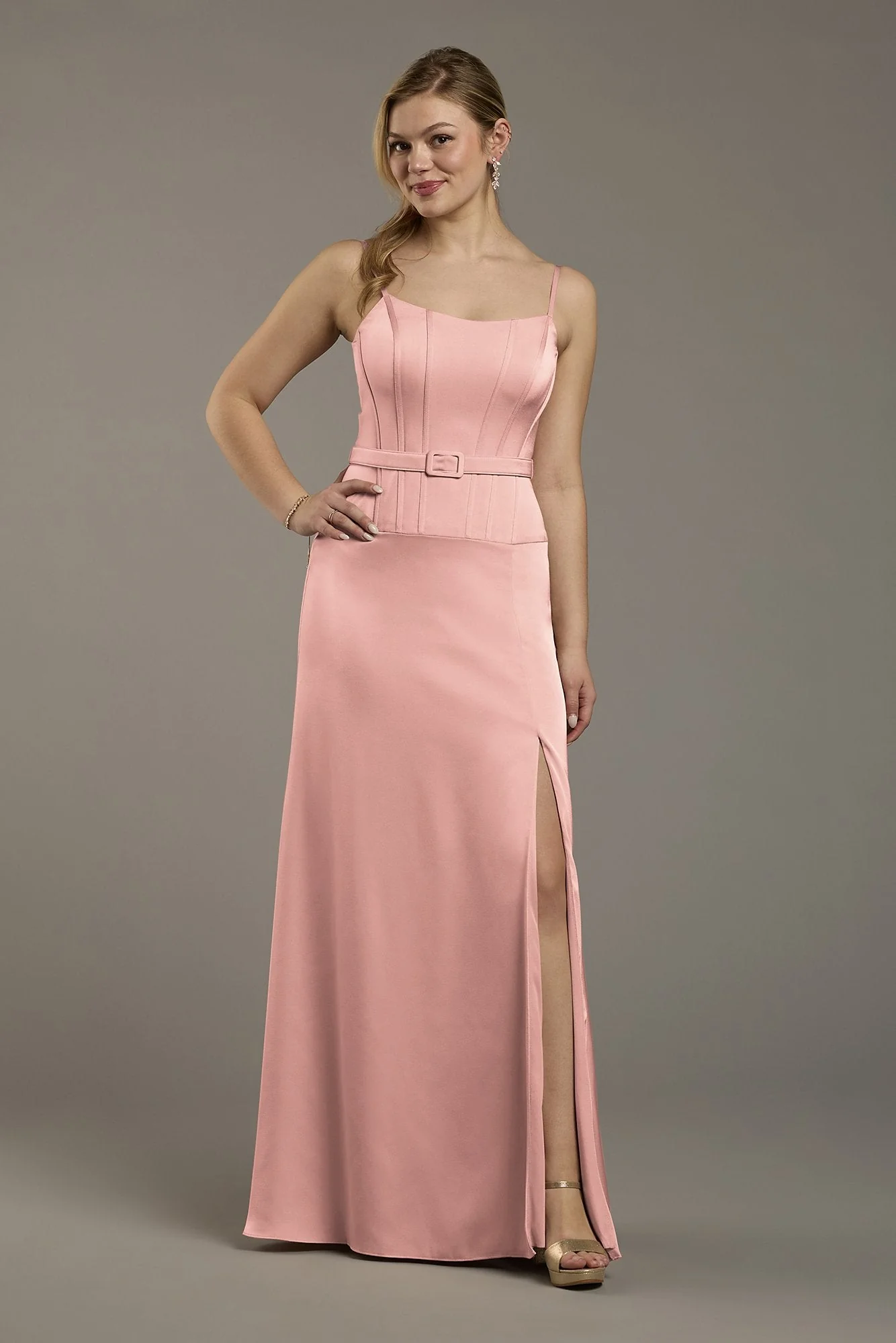 Matte Satin Drop Waist Corset Dress - Image 48