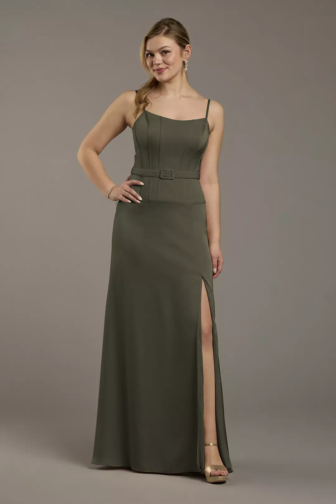 Matte Satin Drop Waist Corset Dress - Image 50