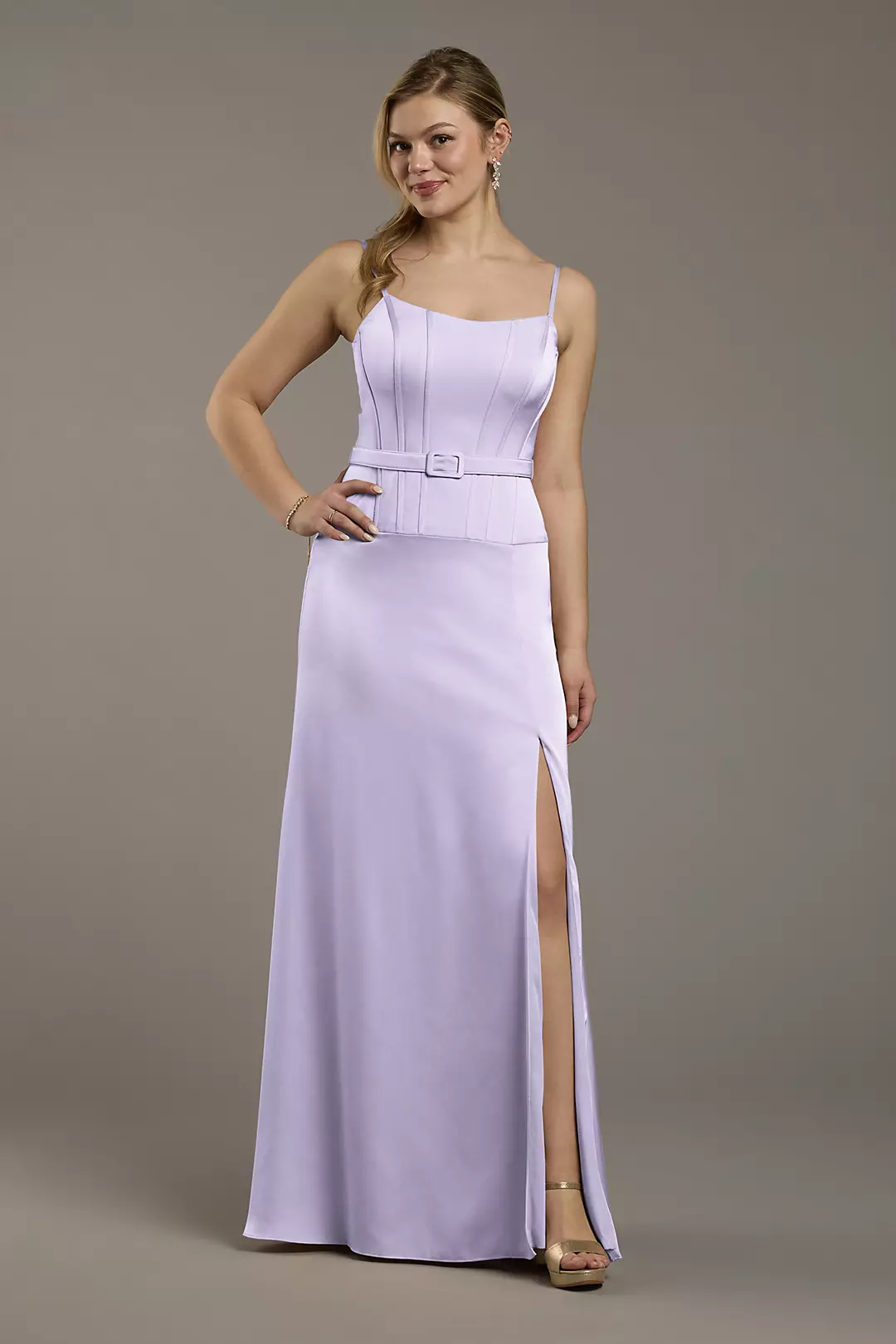 Matte Satin Drop Waist Corset Dress - Image 51
