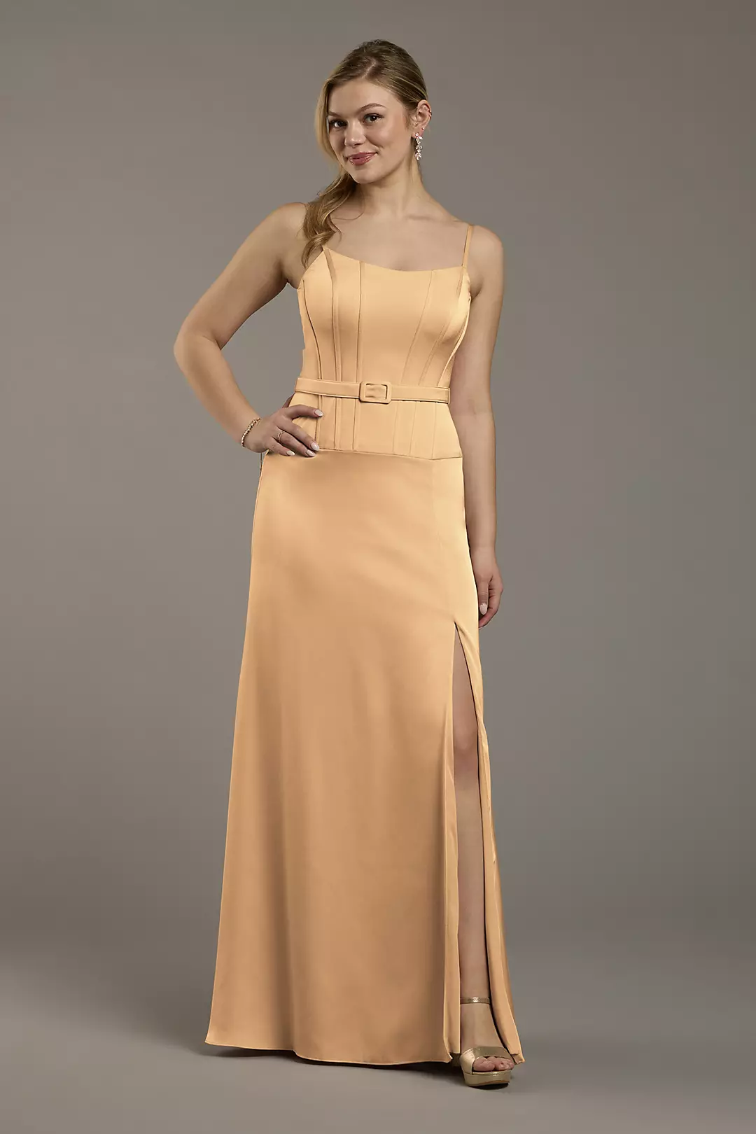 Matte Satin Drop Waist Corset Dress - Image 53