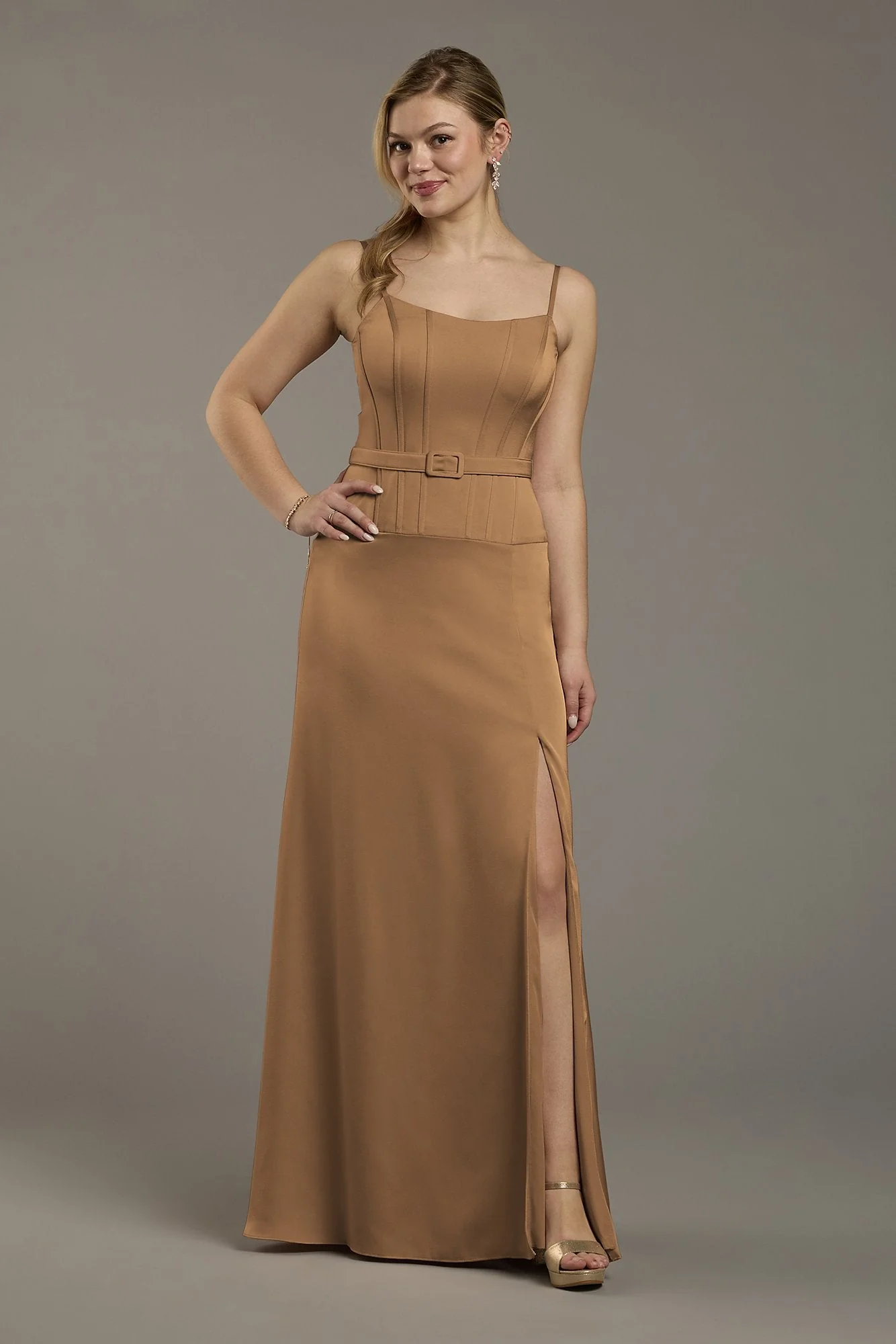 Matte Satin Drop Waist Corset Dress - Image 60