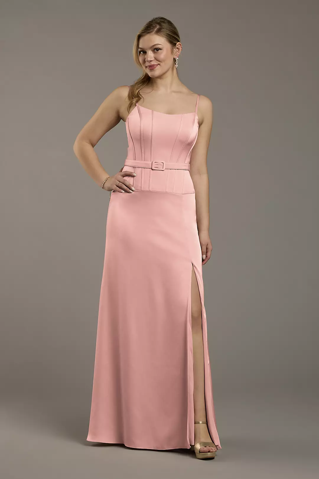 Matte Satin Drop Waist Corset Dress - Image 61
