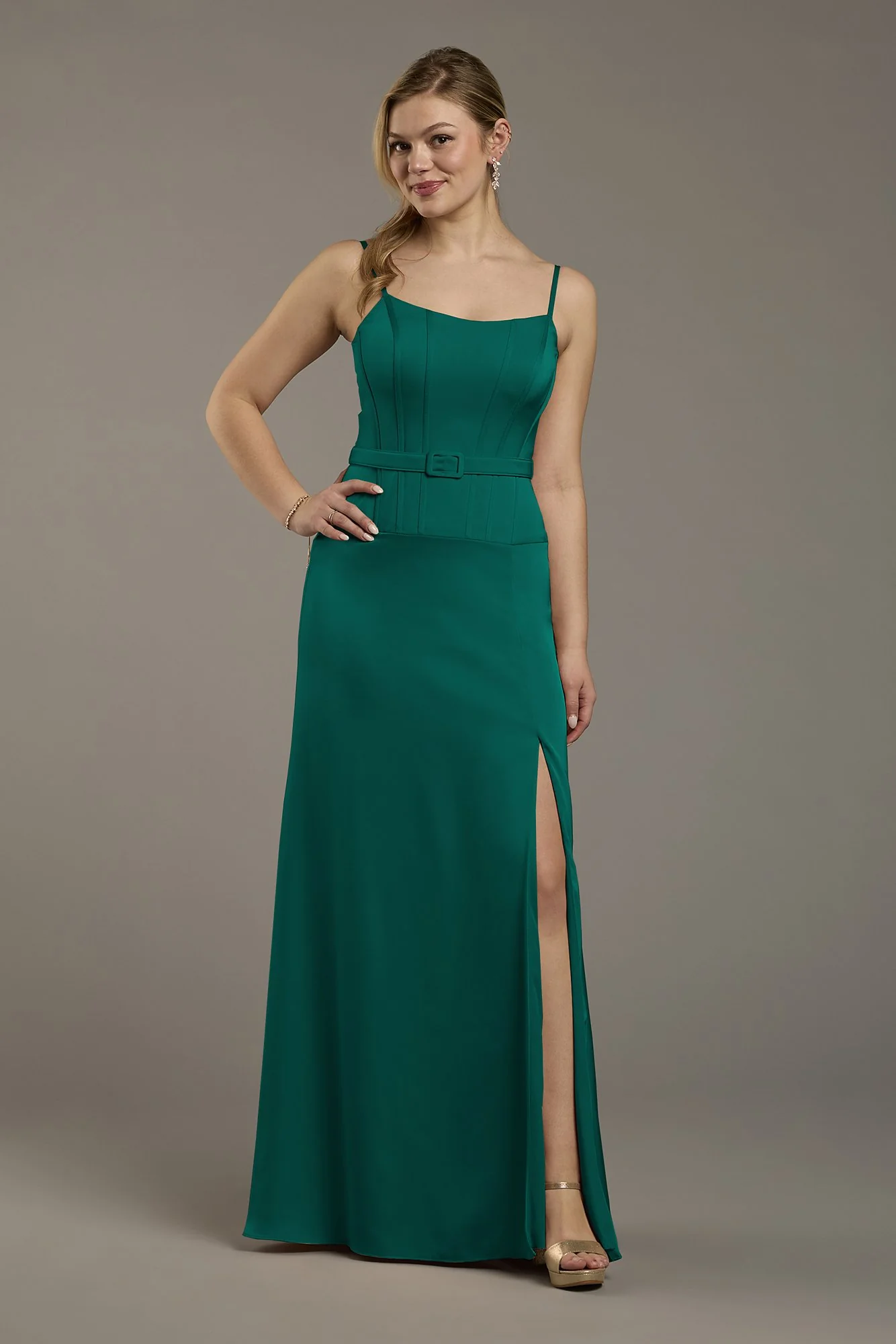 Matte Satin Drop Waist Corset Dress - Image 7