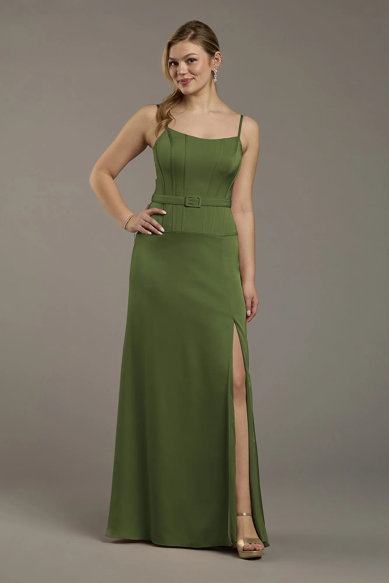 Matte Satin Drop Waist Corset Dress - Image 9